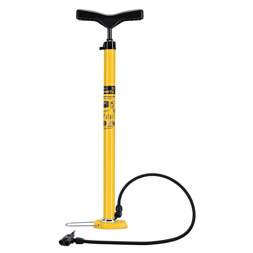 [BOM-P] Bomba manual para inflar, 80 PSI, Pretul