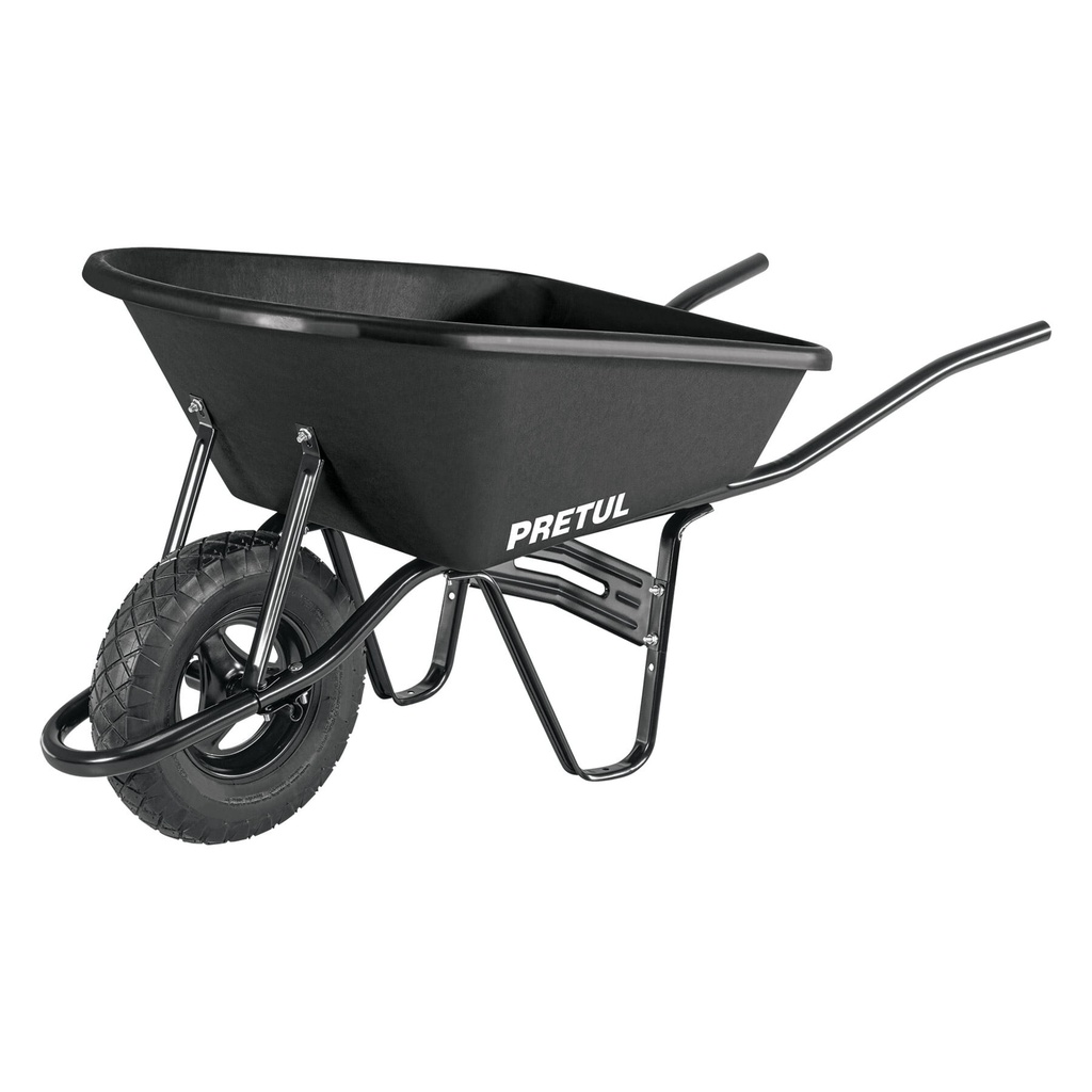 [TP-5N] Carretilla concha plástica 5 ft3 Neumática b/tubular, PRETUL