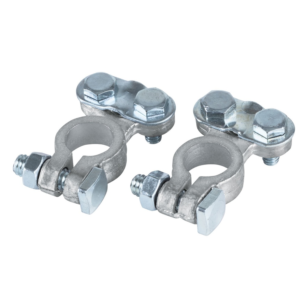 Blíster 2 terminales p/batería, plomo poste superior, Pretul