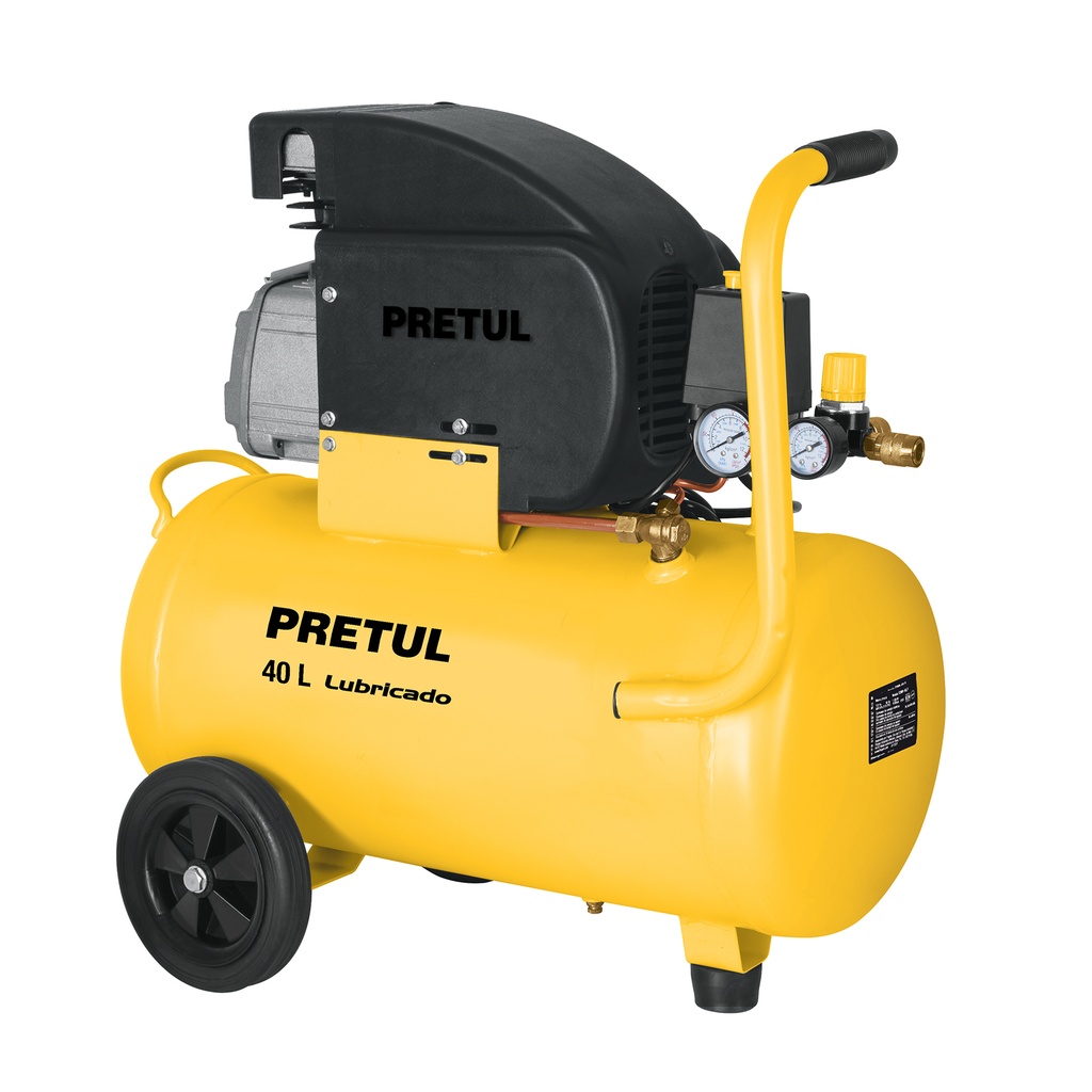 [COMP-40LP] Compresor lubricado, 40L, 3HP, horizontal, 127V, PRETUL