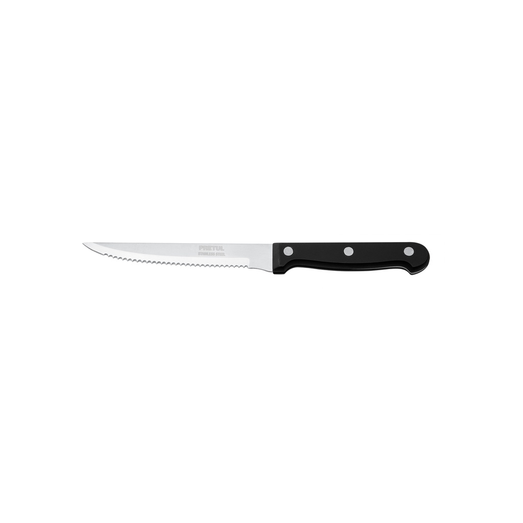 Cuchillo con sierra para asado 5" mango de plástico, Pretul