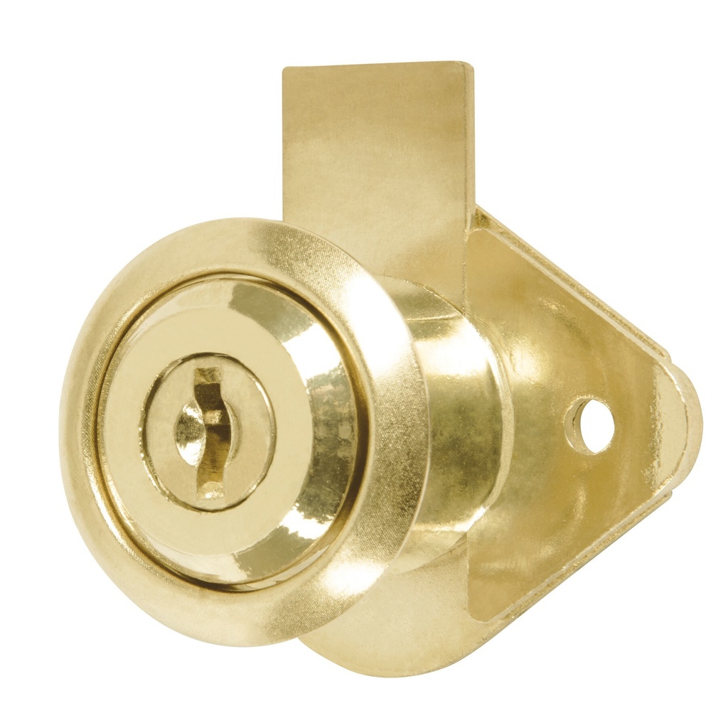 [CM-21L-P] Cerradura para mueble, modelo 21, latón, Hermex Basic
