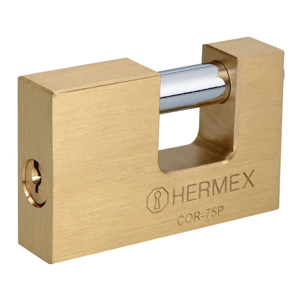 [COR-75P] Candado antipalanca 75 mm cuerpo de latón, HERMEX BASIC