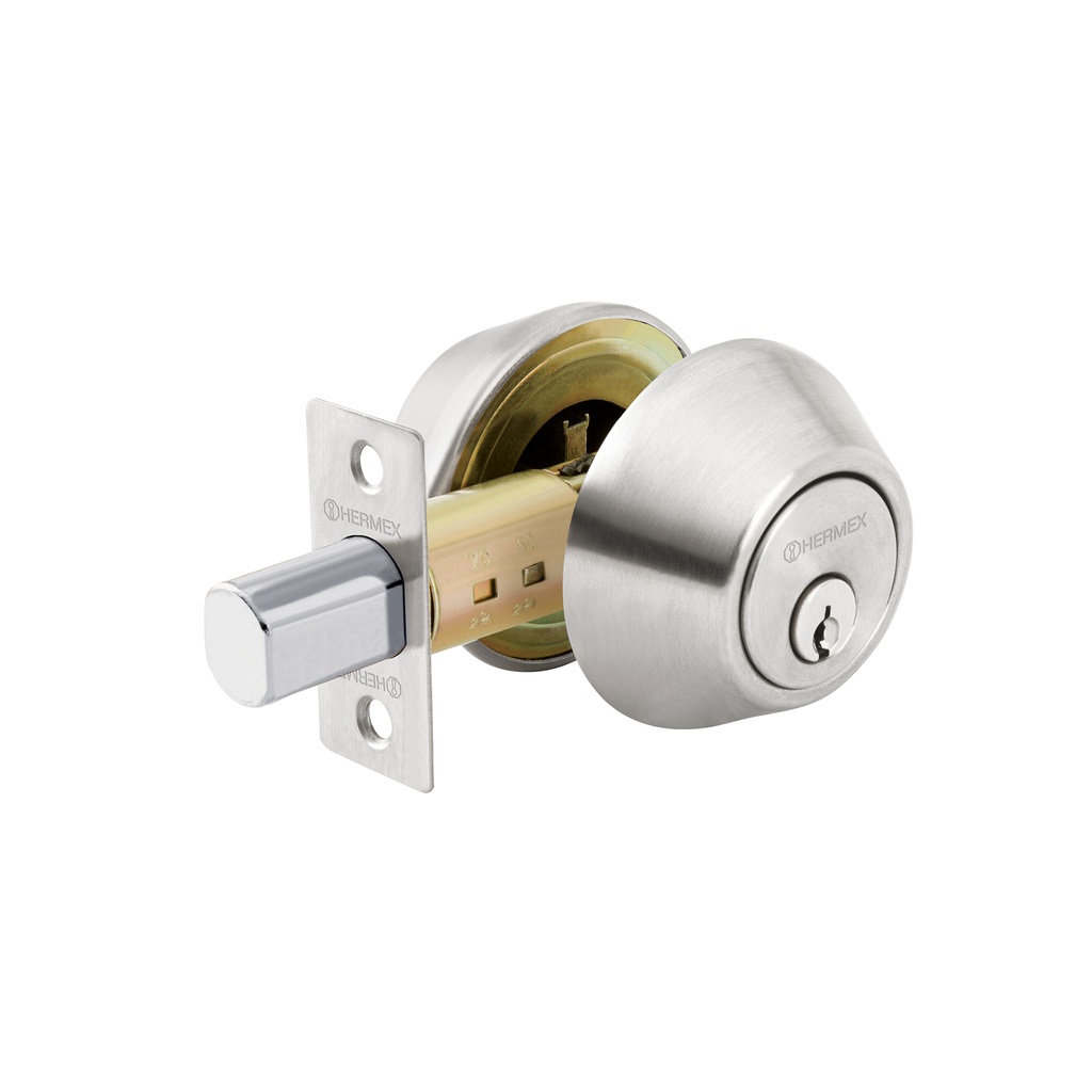 [CERO-32P] Cerrojo llave-llave cromo mate, llave tradicional, HERMEX