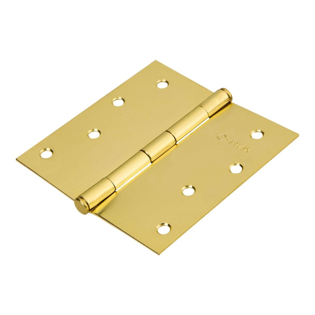 Bisagra cuadrada, 4",latonado, cabeza plana, HERMEX BASIC