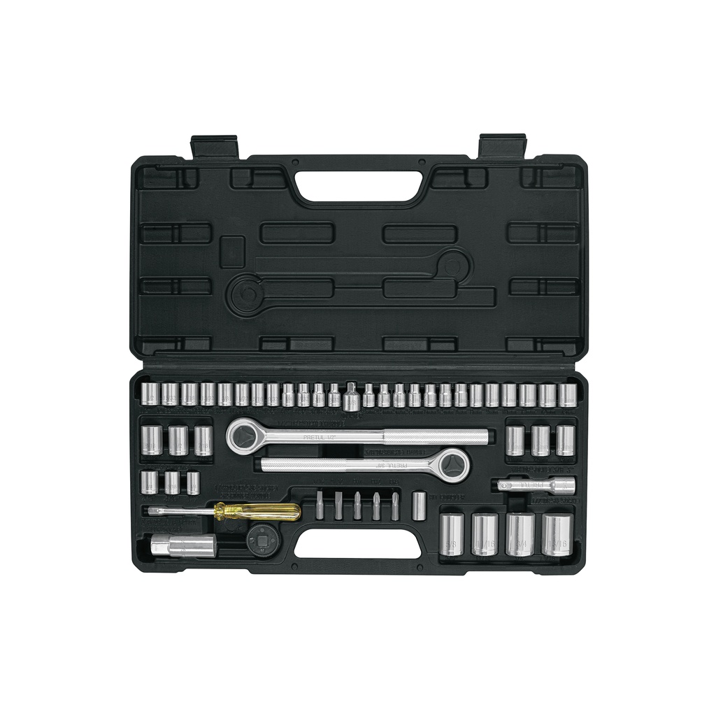 Juego 51 herramientas 1/4", 3/8" y 1/2" p/mecánico, Pretul