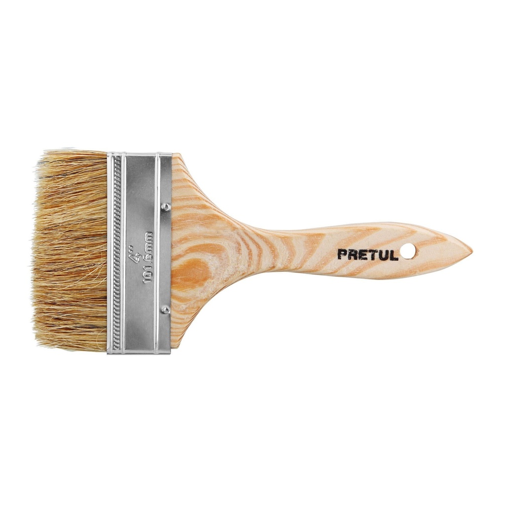 [BRE-4] Brocha uso general de 4' con mango de madera, PRETUL