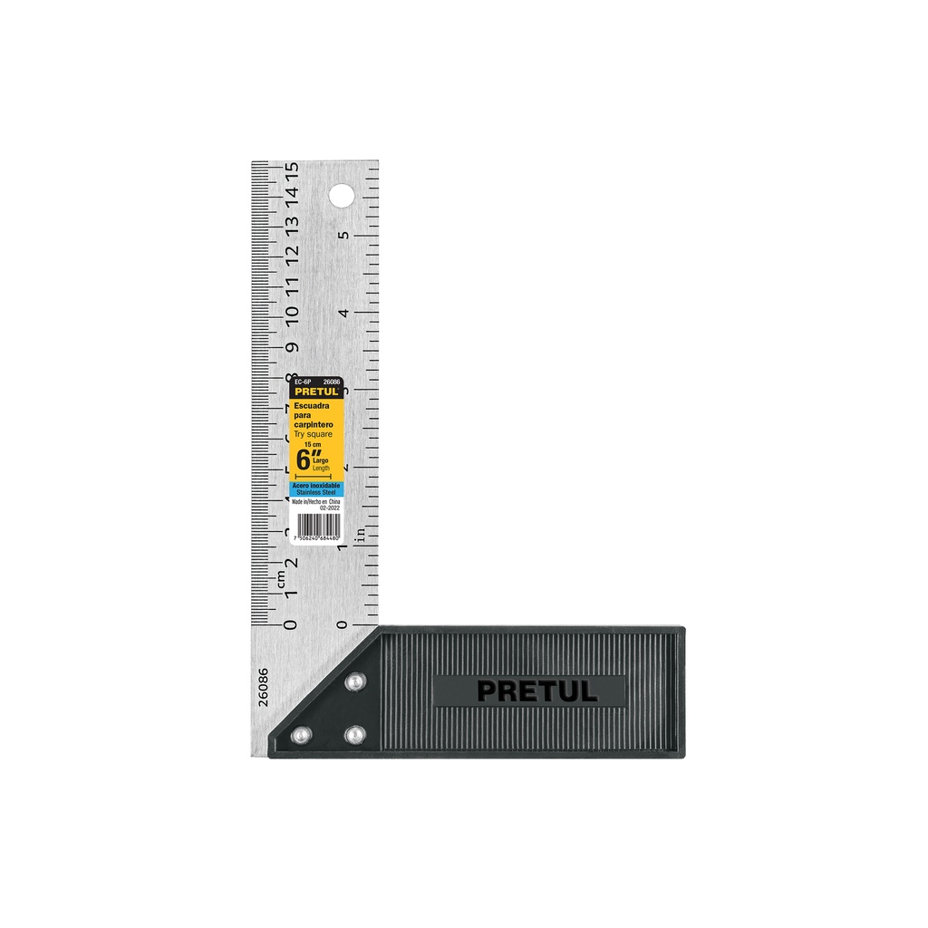 [EC-6P] Escuadra 6" para carpintero, Pretul