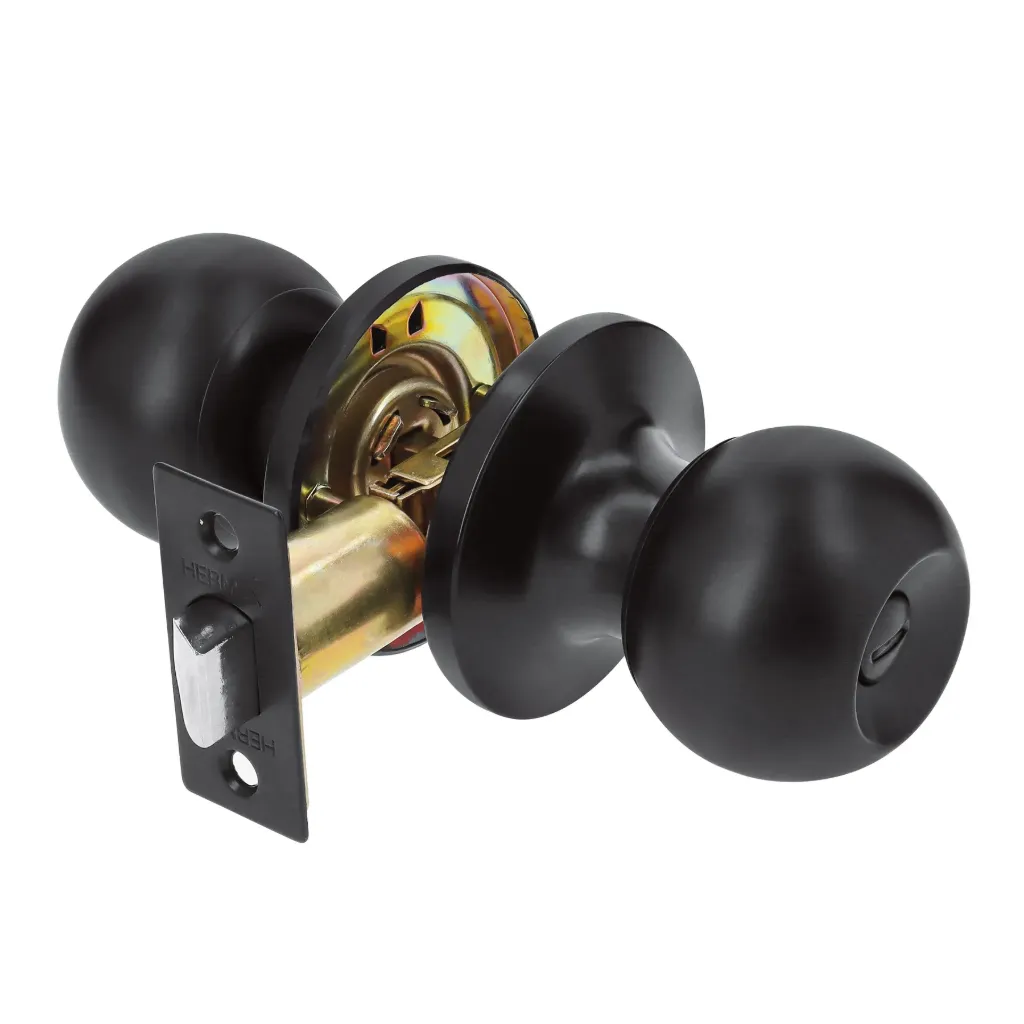 [BALT-NE-BP] Cerradura esfera tubular, baño, negro, HERMEX BASIC