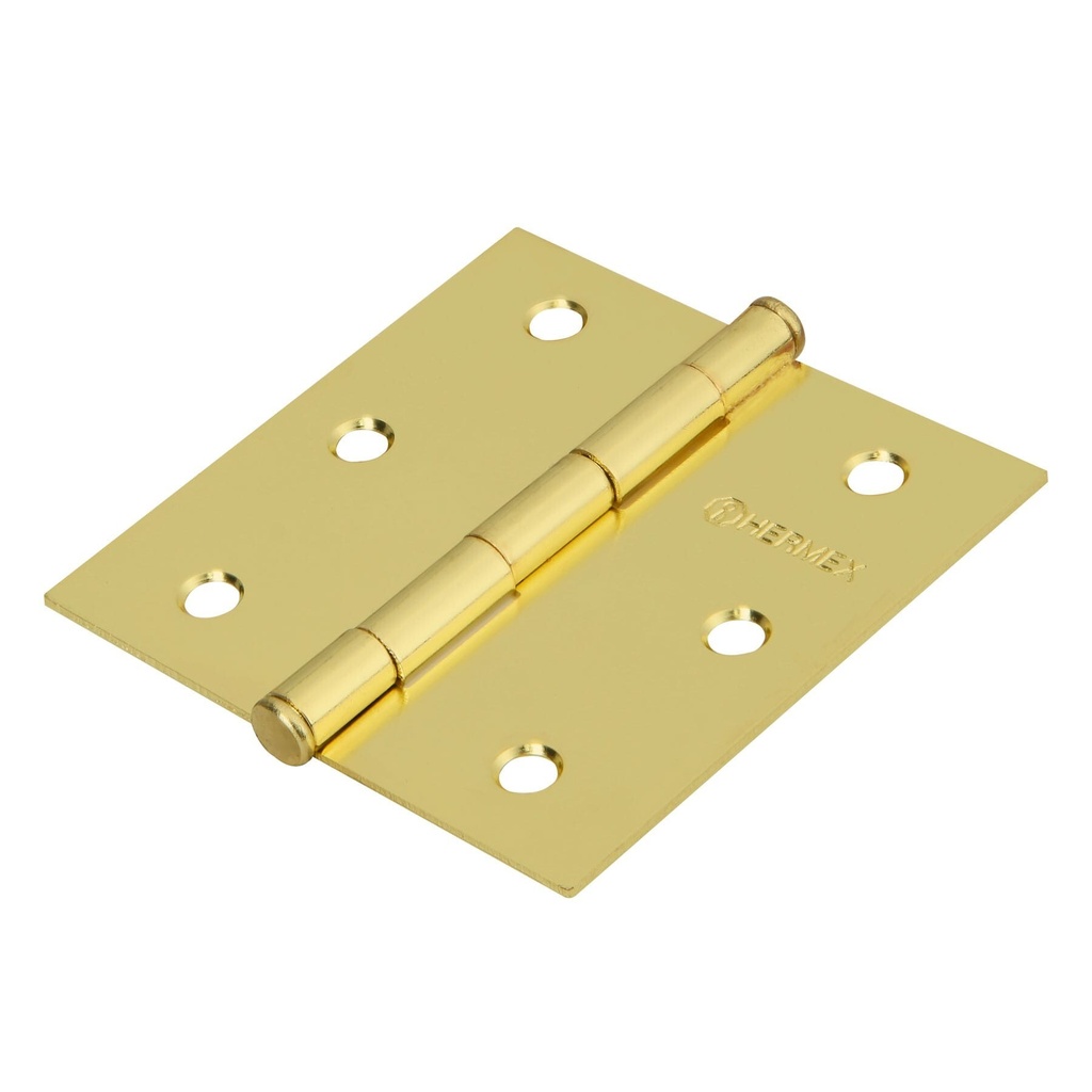 [BC-301PP] Bisagra cuadrada 3", latonado, cabeza plana, HERMEX BASIC