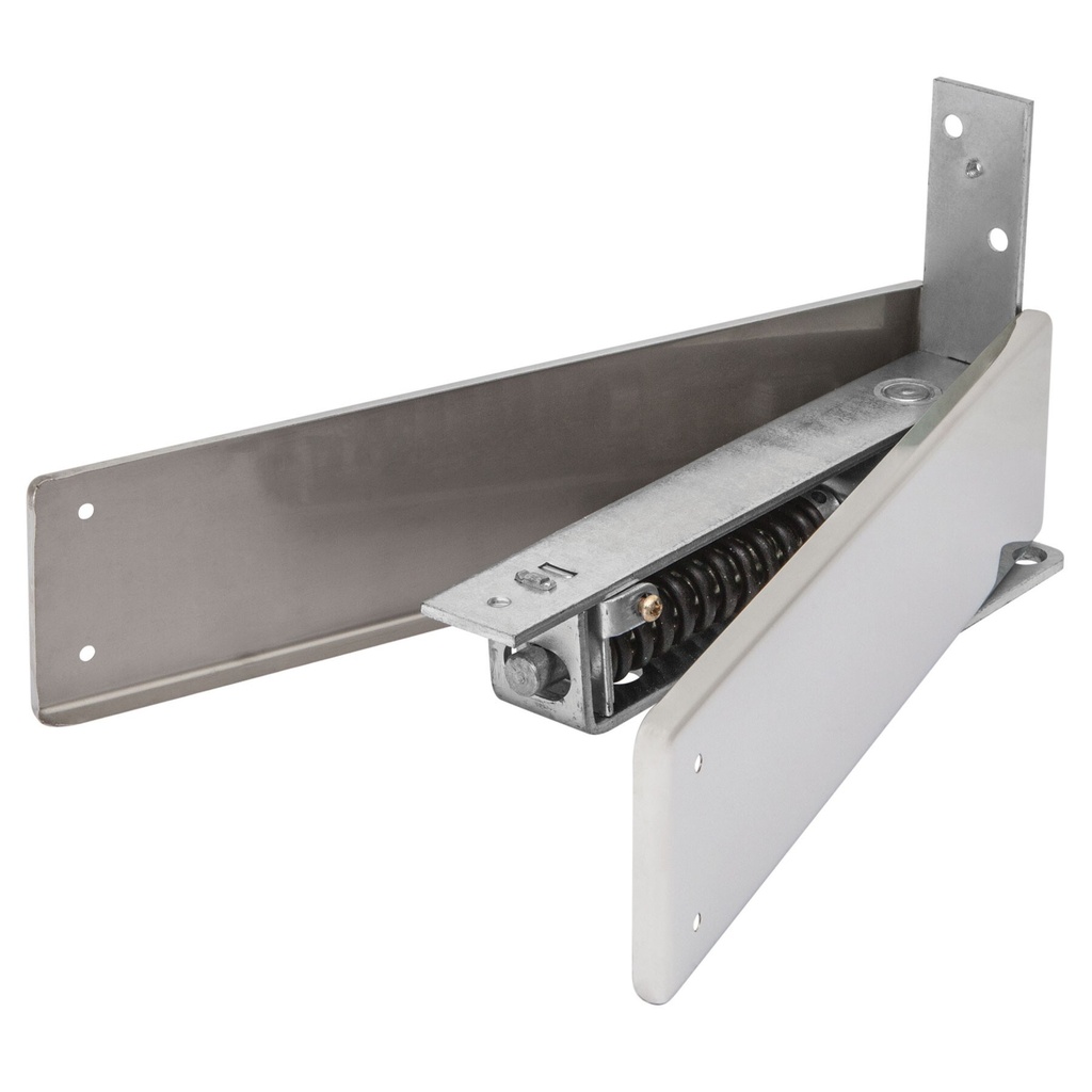 Bisagra de piso doble acción, acero cromado, Hermex