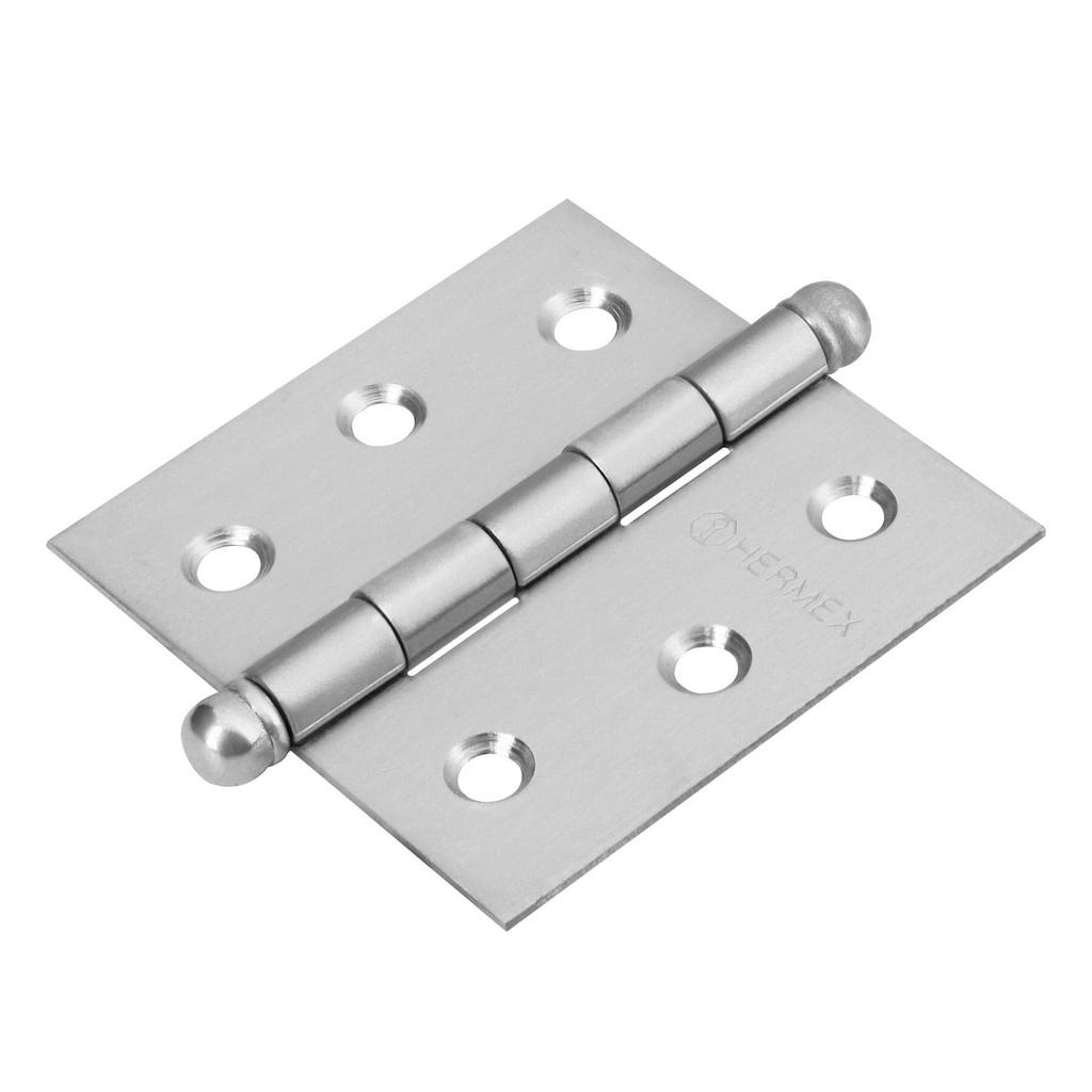 Bisagra cuadrada 2-1/2" acero inox, cabeza redonda, Hermex