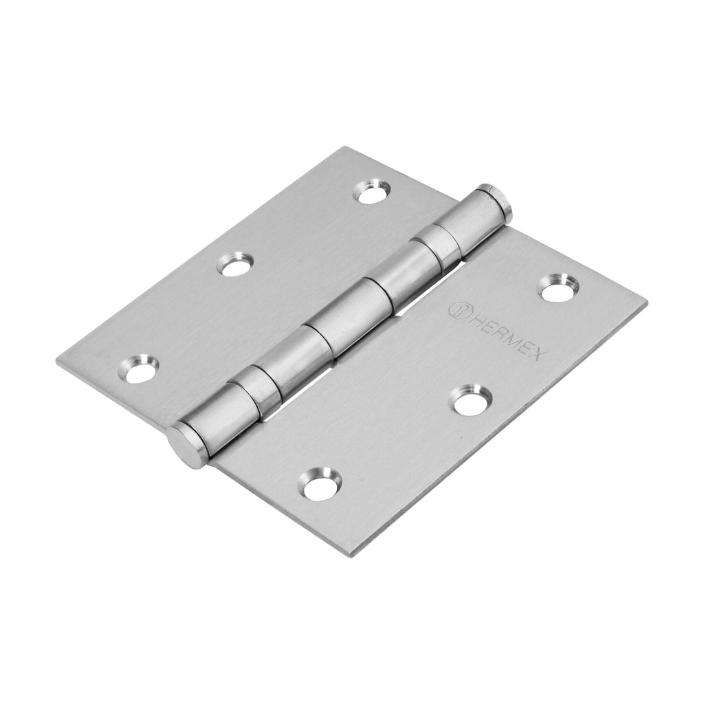 Bisagra cuadrada 3-1/2" acero inox, cabeza plana, Hermex