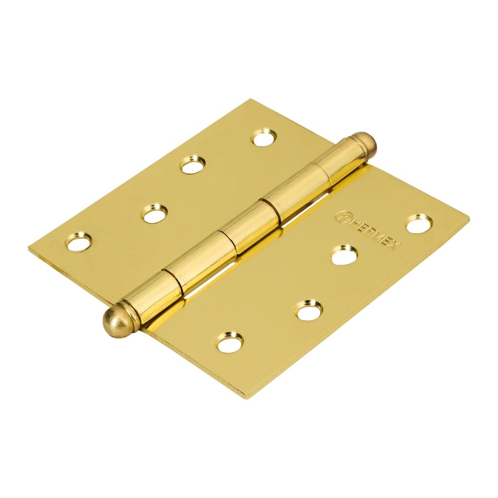 Bisagra cuadrada 4", latonado, cabeza redonda, HERMEX