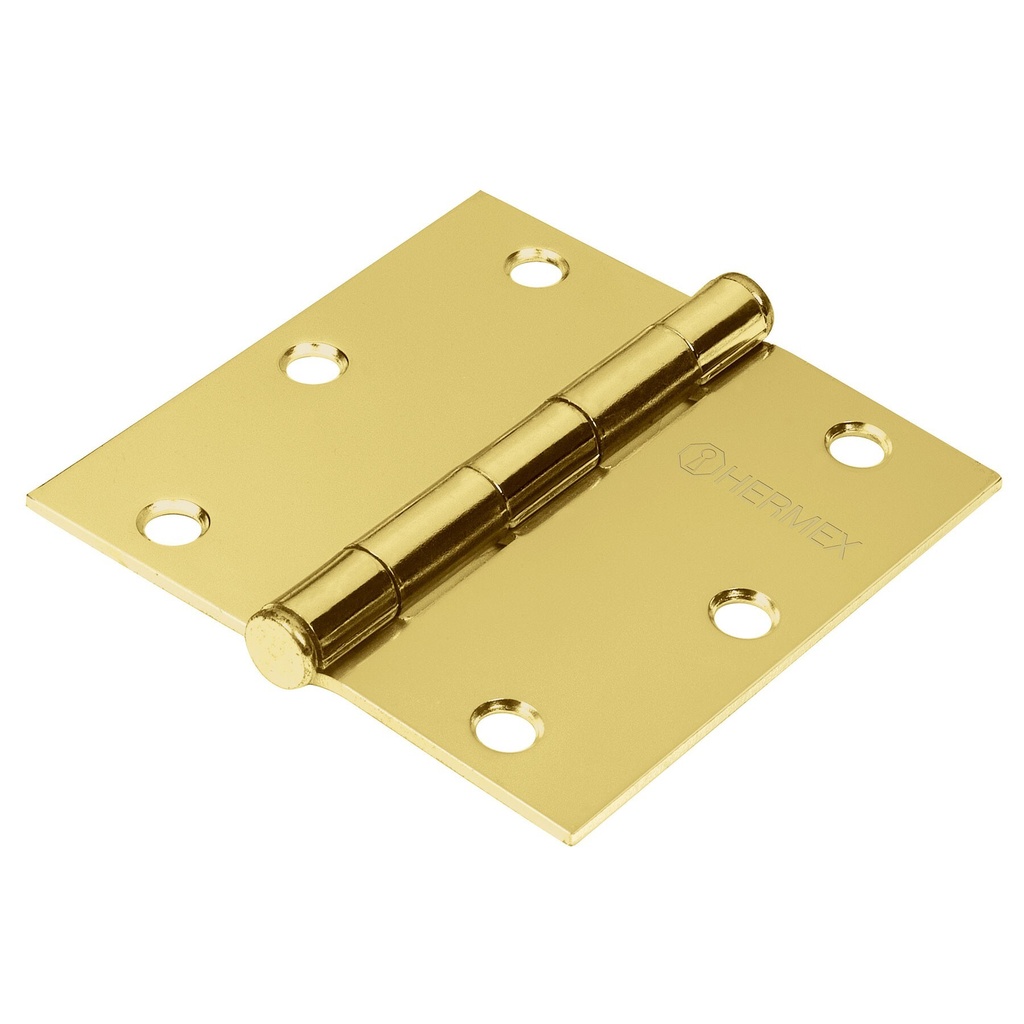 [BC-351P] Bisagra cuadrada 3-1/2", latonado, cabeza plana, HERMEX