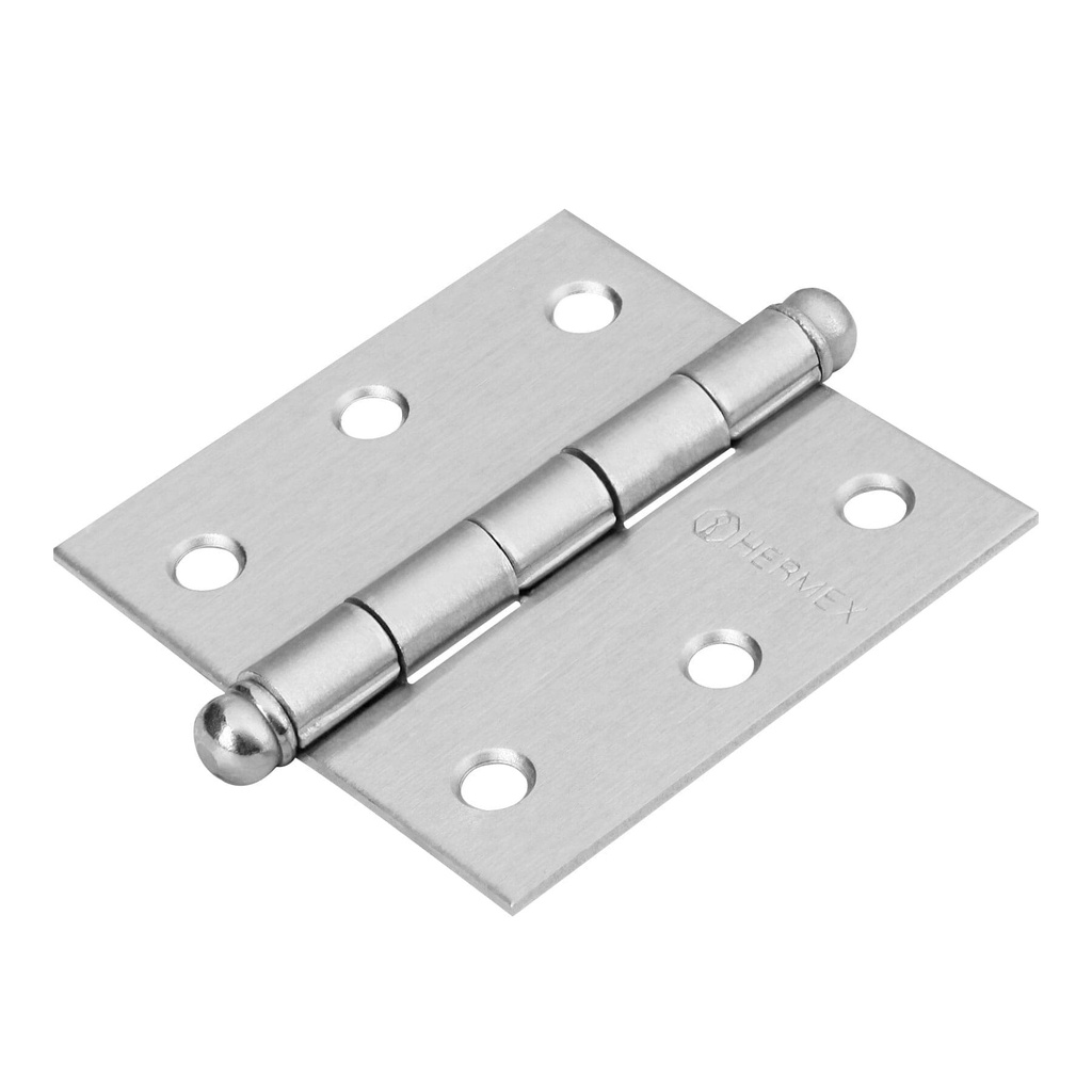 [BC-253R] Bisagra cuadrada 2-1/2", satinado, cabeza redonda, HERMEX
