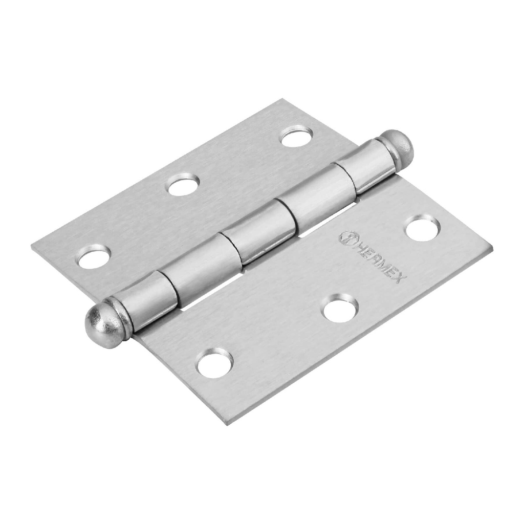 Bisagra cuadrada 3", satinado, cabeza redonda, HERMEX
