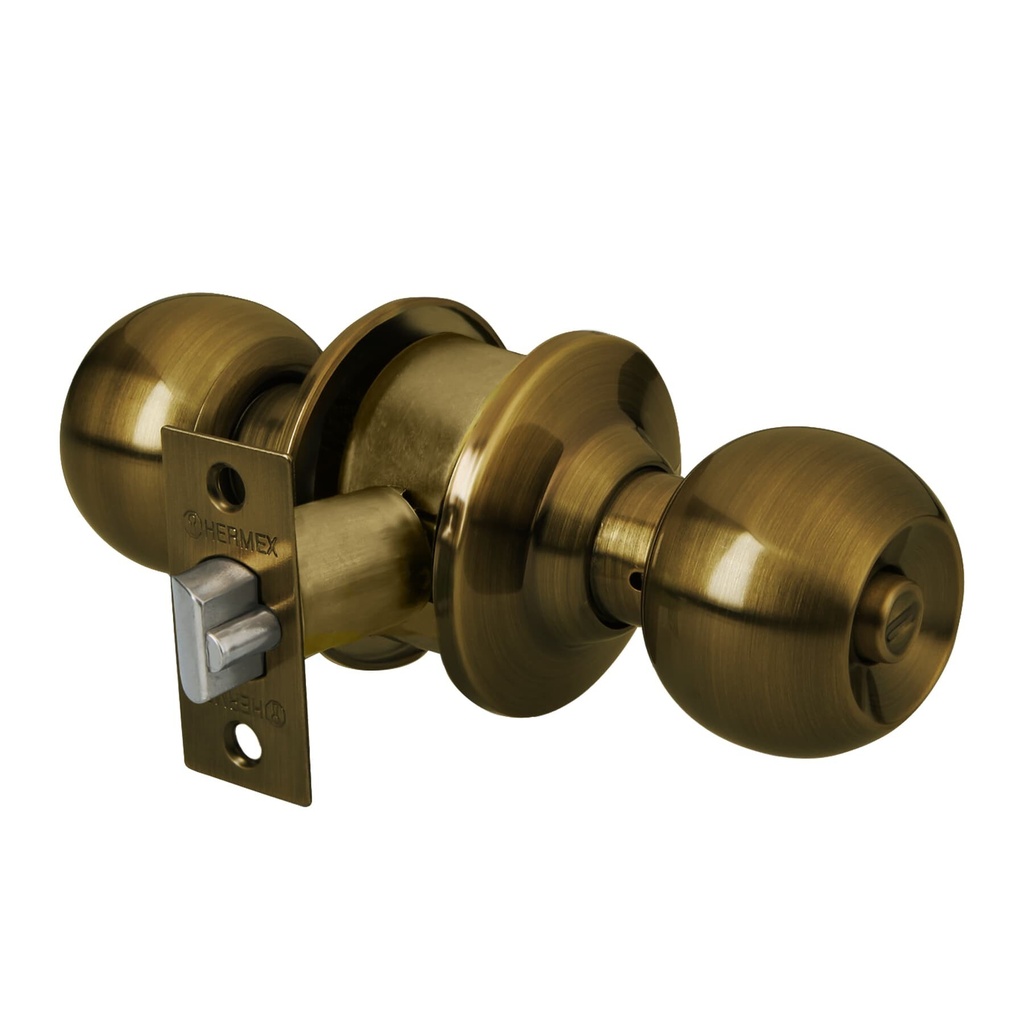[CEPO-21R] Cerradura tipo esfera para recámara, latón antiguo, Hermex