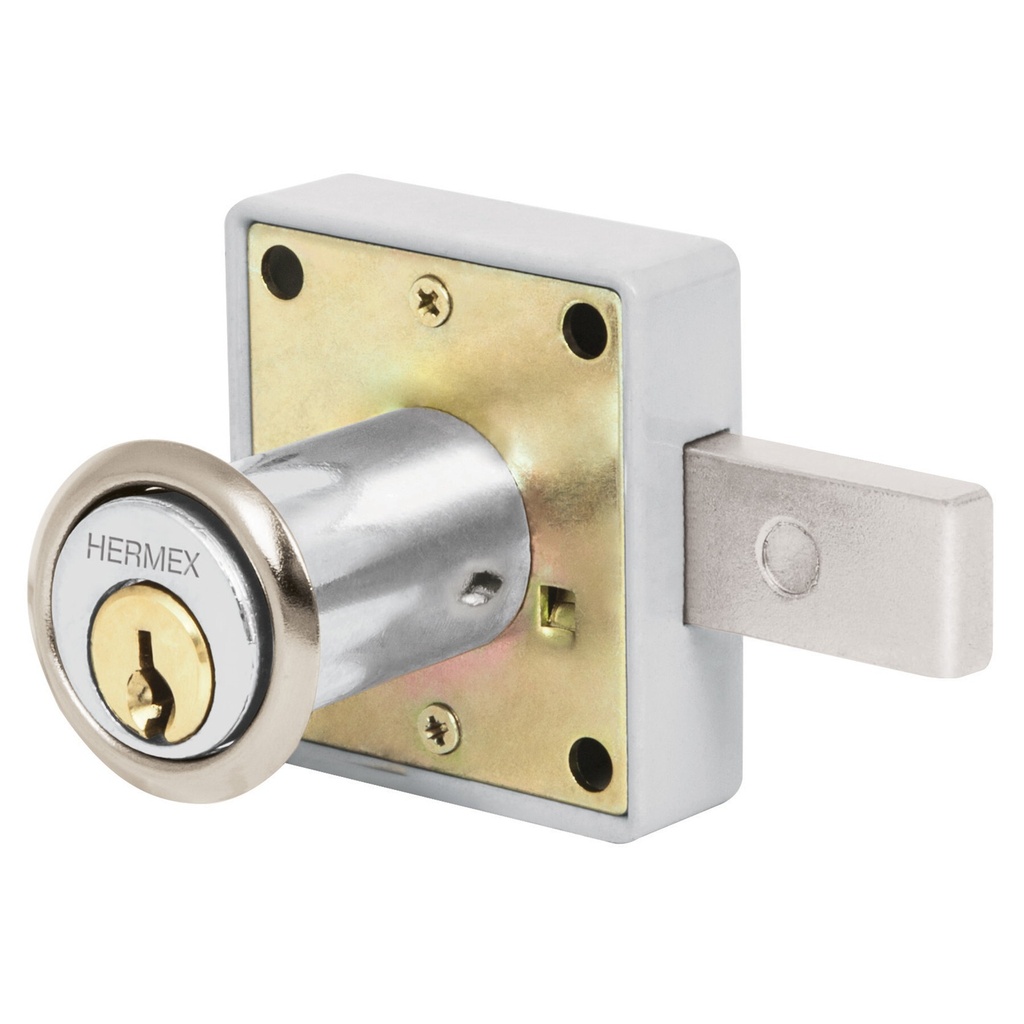 [CM-25C] Cerradura para mueble, modelo 25, cromo, HERMEX