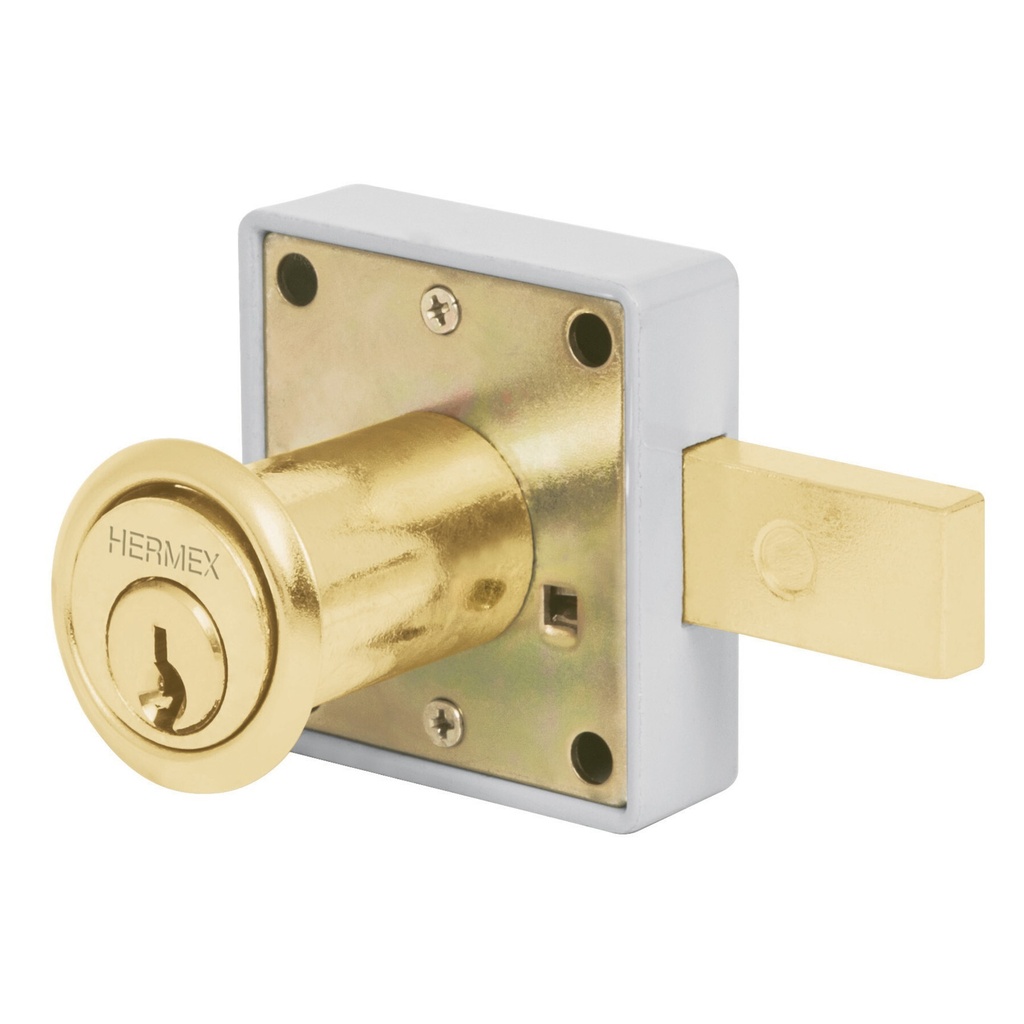 [CM-25L] Cerradura para mueble, modelo 25, latón, HERMEX