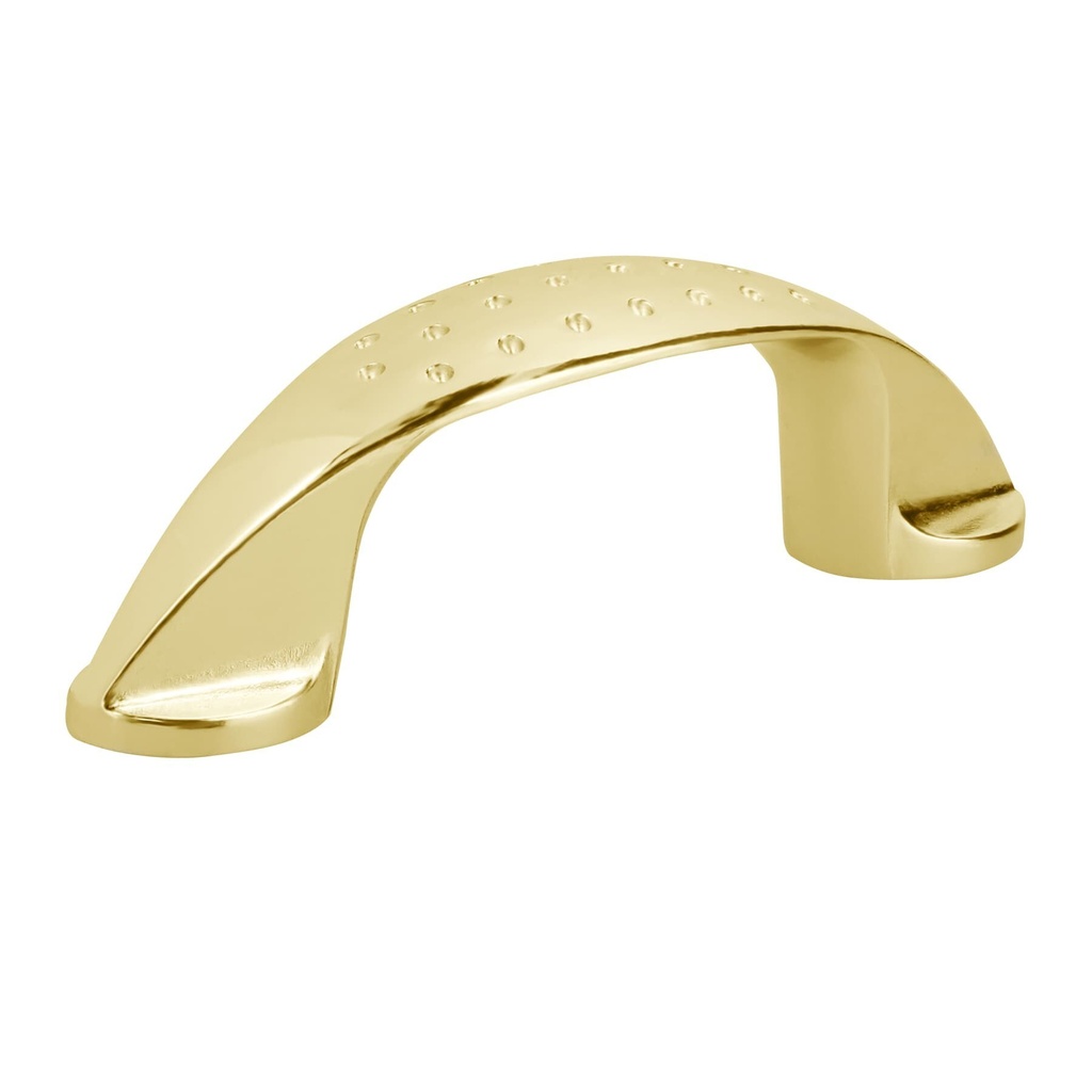 Jaladera de 64mm, línea Elipse, latón brillante, HERMEX