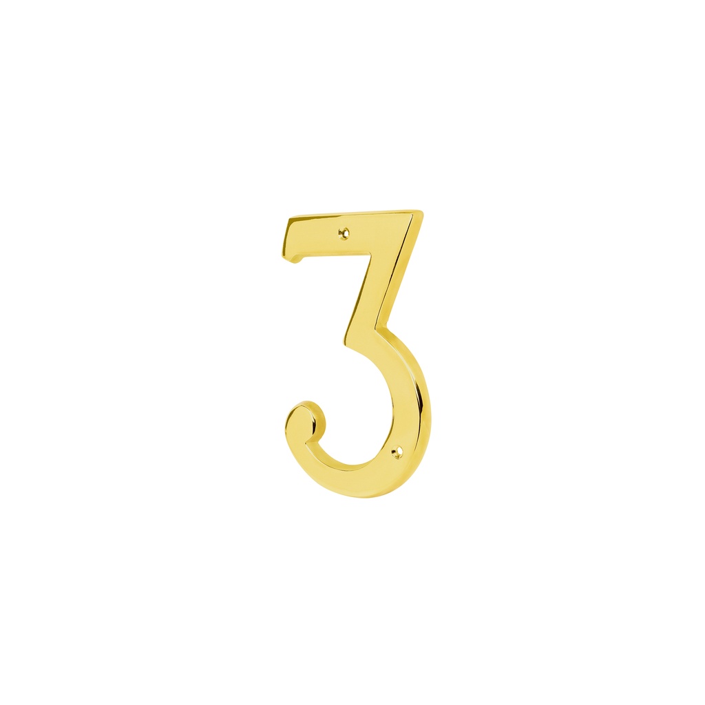 [NUCH-3] Número 3 de latón sólido 4', latón brillante, HERMEX
