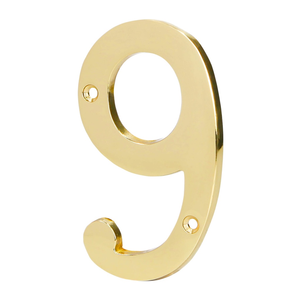 [NUCH-9] Número 9 de latón sólido 4", Hermex