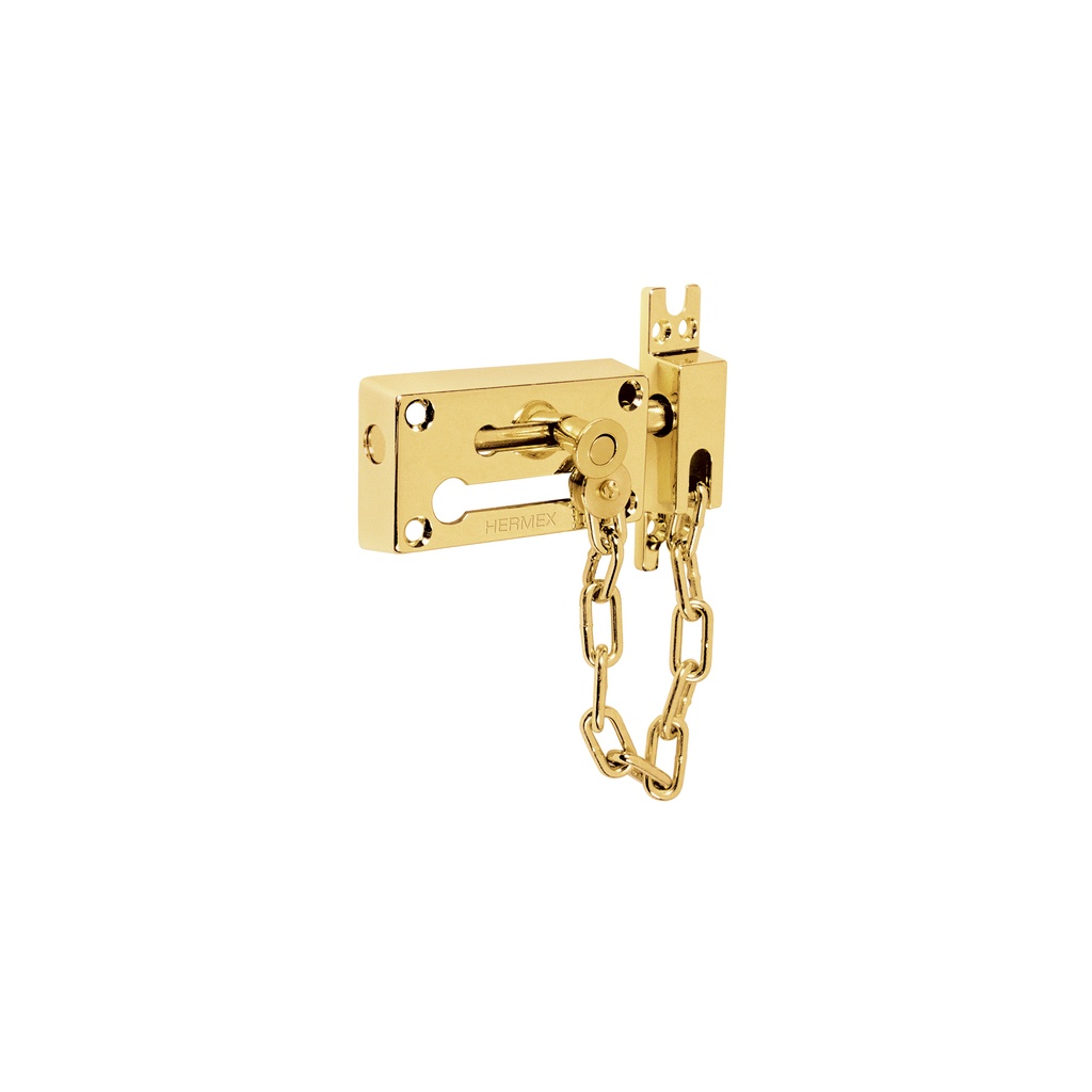 [PACA-1] Pasador con cadena para puerta, acabado latón, HERMEX