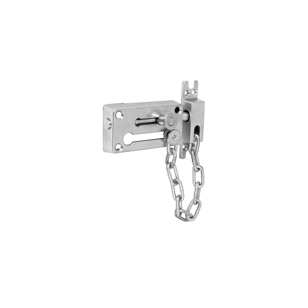 [PACA-3] Pasador con cadena para puerta, acabado cromo mate, HERMEX