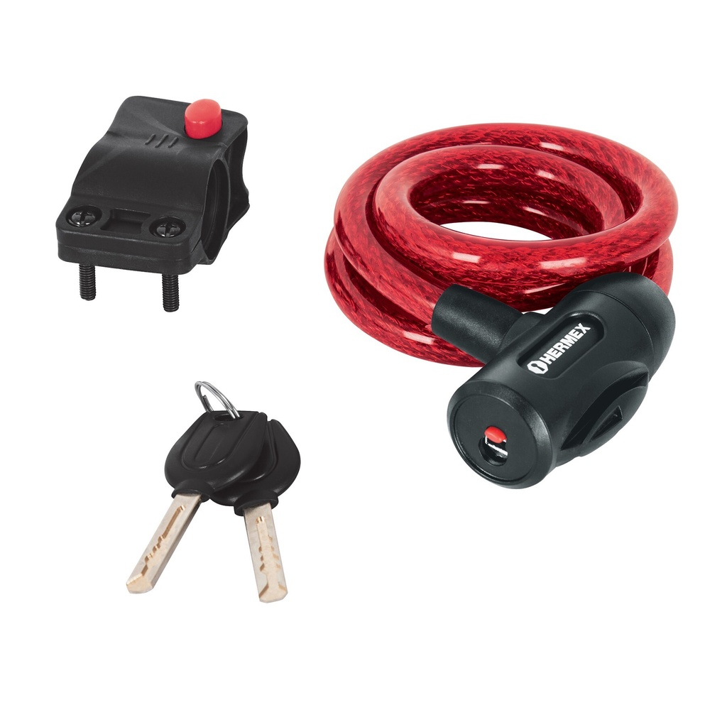 [CB-12] Candado de cable con llave, 12 mm X 1.0 m, Hermex