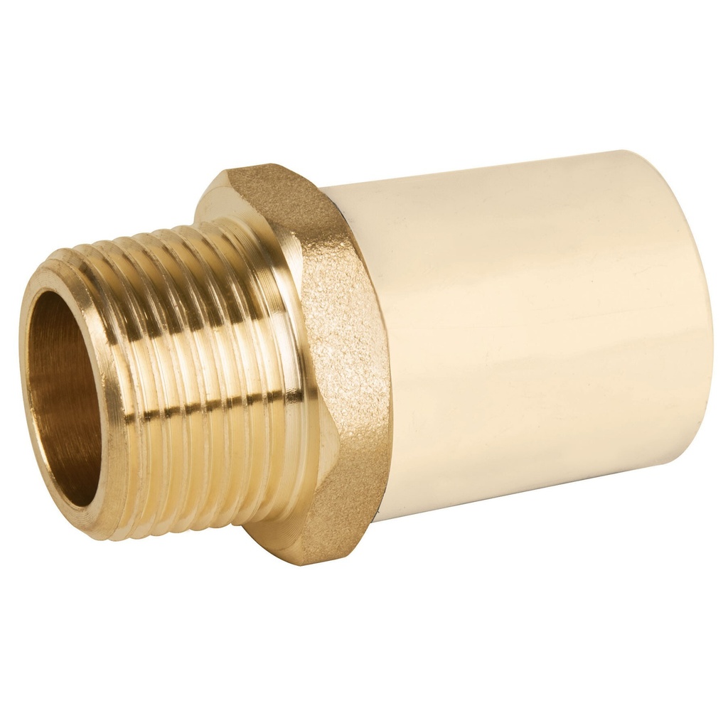 [CPVC-652] Adaptador macho de CPVC 3/4" con inserto de latón, FOSET