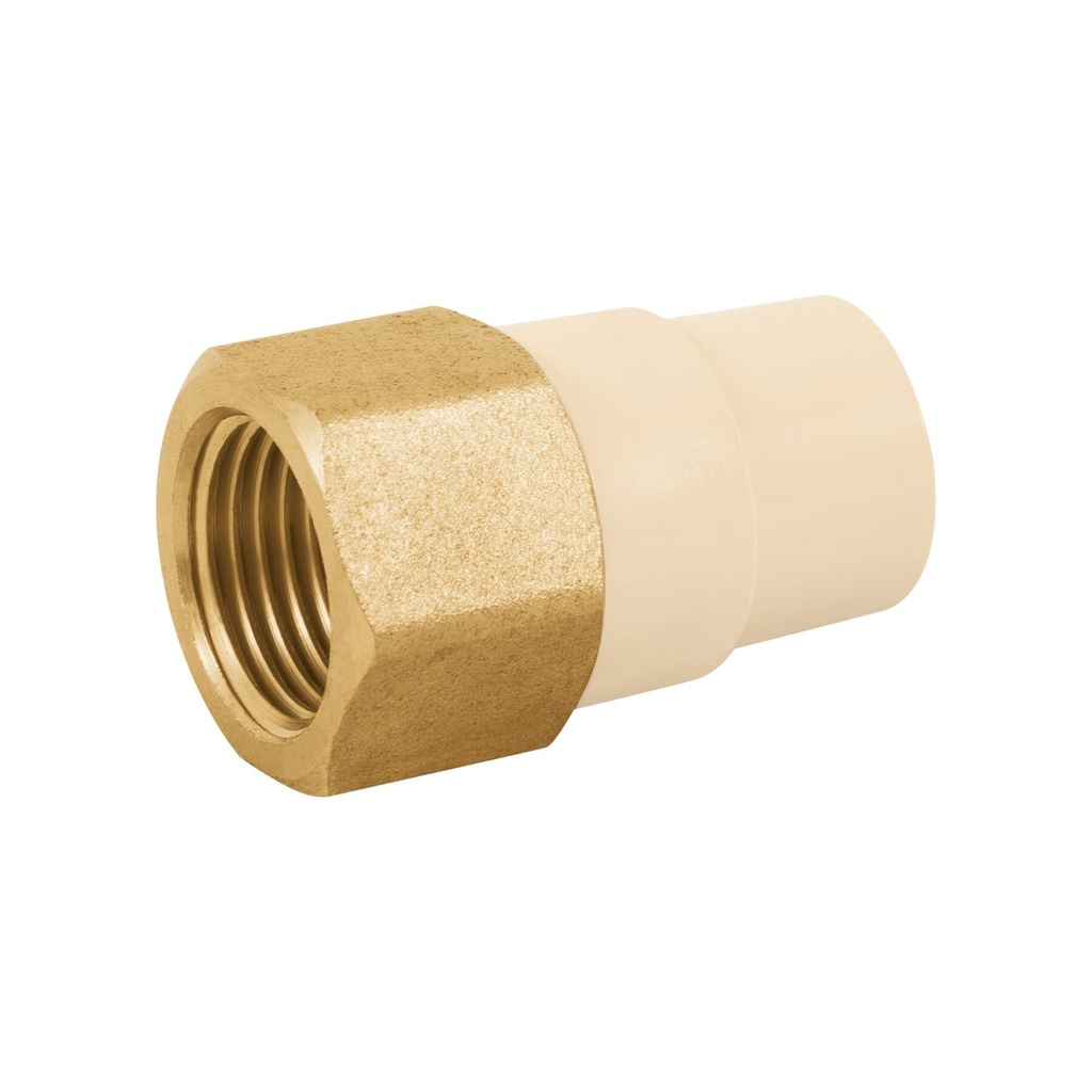 [CPVC-641] Adaptador hembra de CPVC 1/2' con inserto de latón, FOSET
