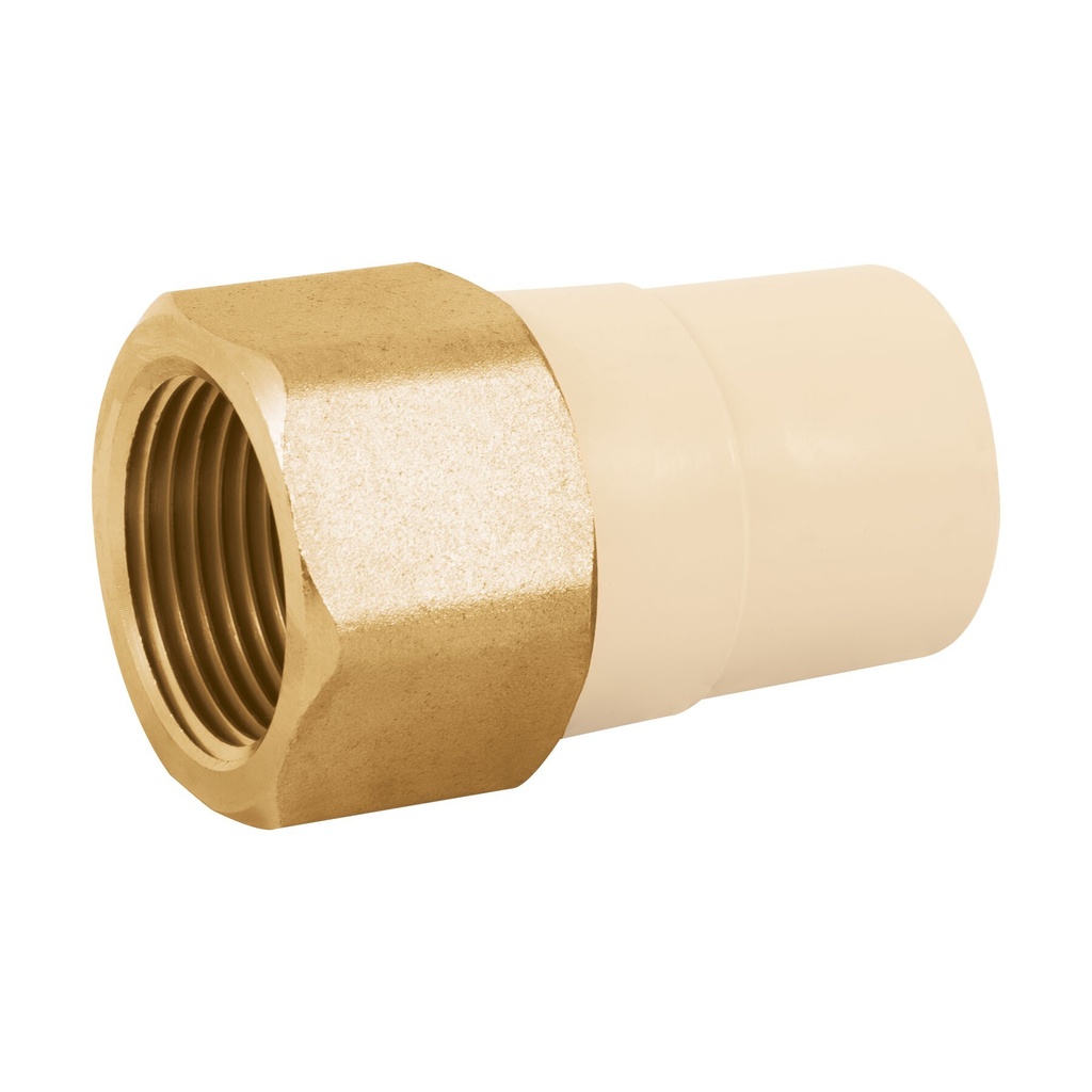 Adaptador hembra de CPVC 1" con inserto de latón, FOSET