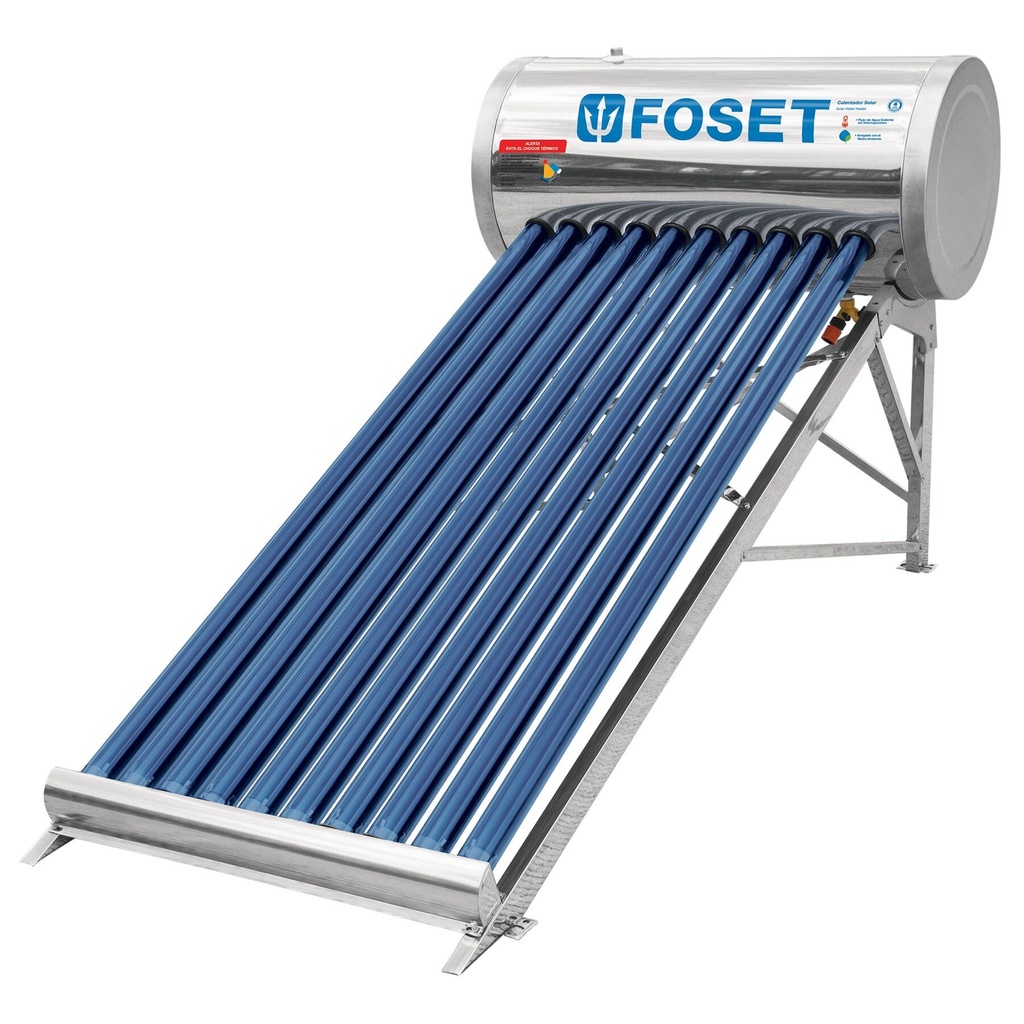 [CALE-10S] Calentador solar de agua 10 tubos, 130L, 3 personas, Foset