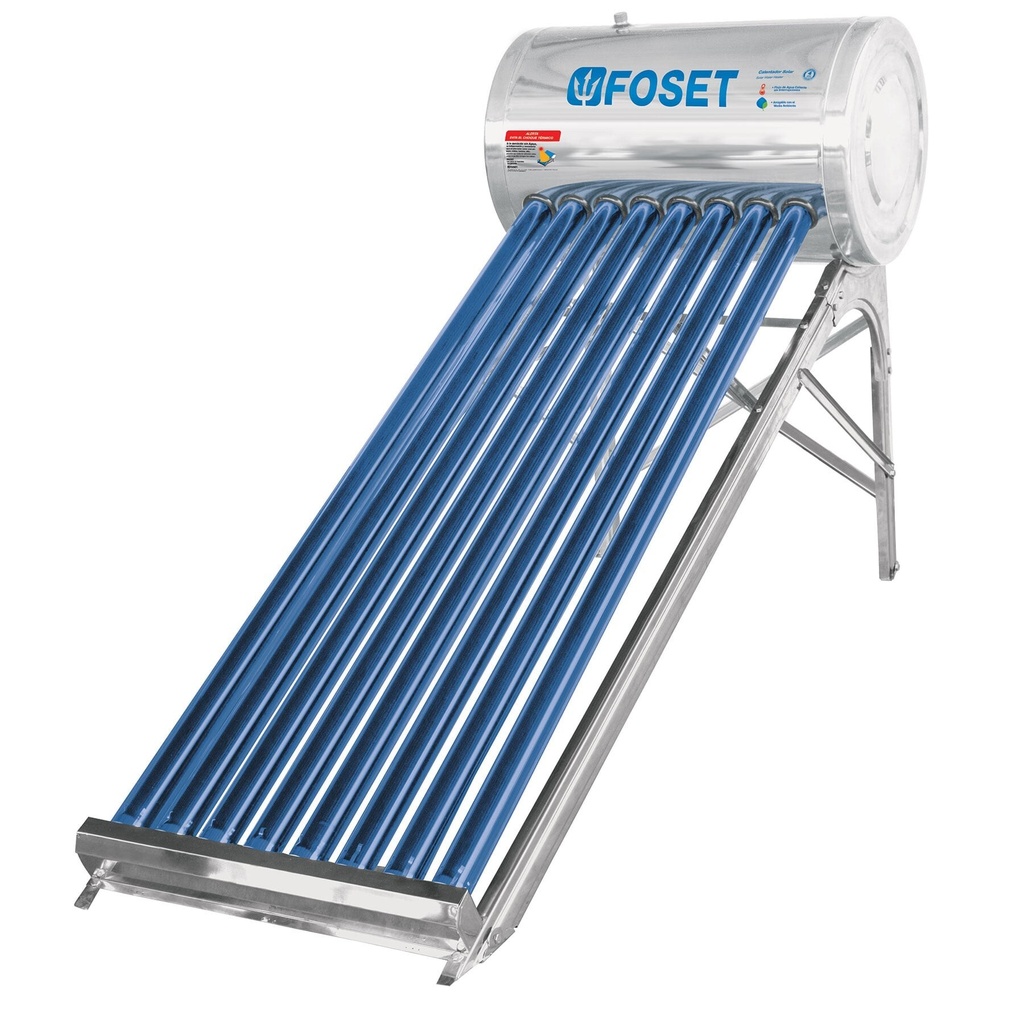 Calentador solar de agua, 8 tubos, 94L, 2 personas, Foset