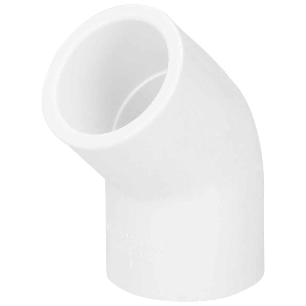 Codo 45° de PVC de 1/2", Foset