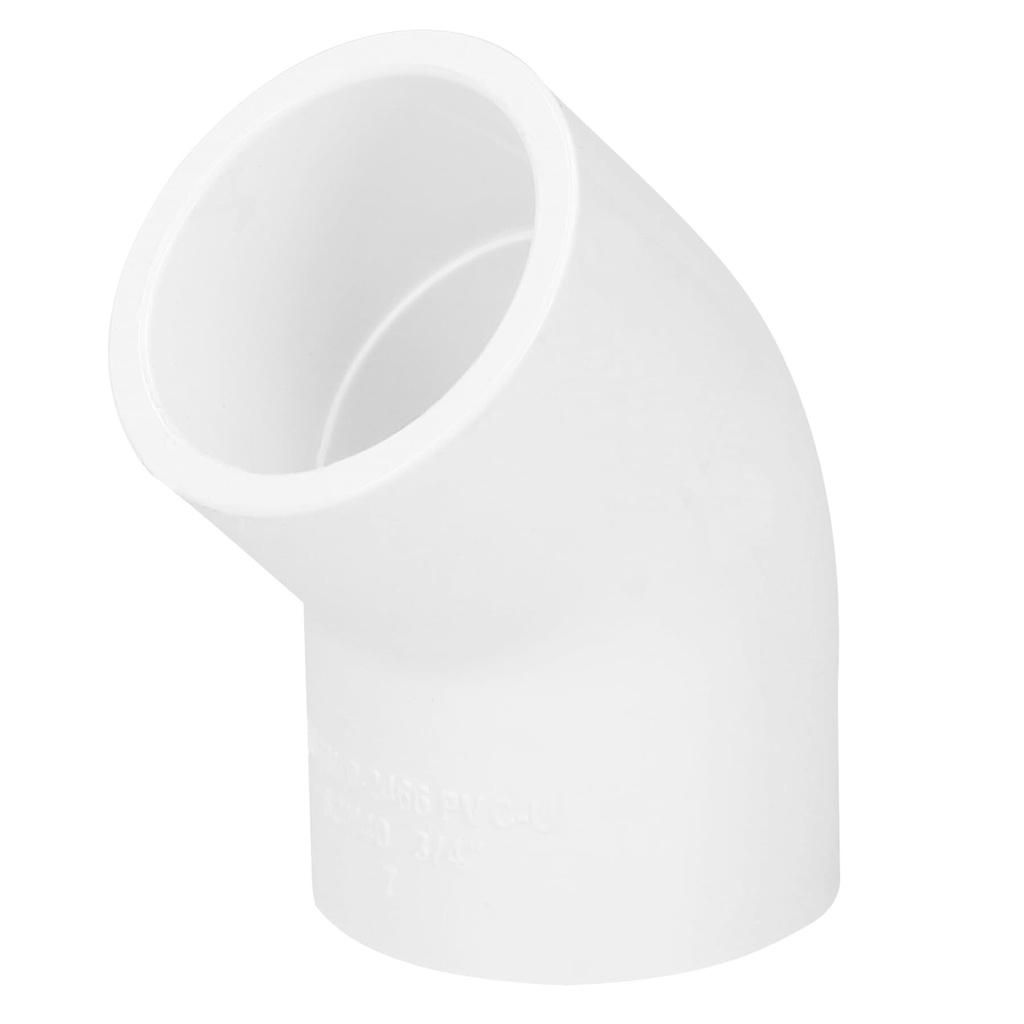 [PVC-862] Codo 45° de PVC de 3/4", Foset
