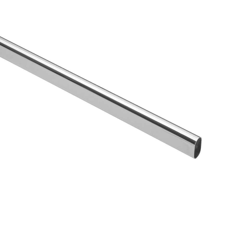 [TO-518] Tubo ovalado para clóset,1.8 m, acero cromado, HERMEX