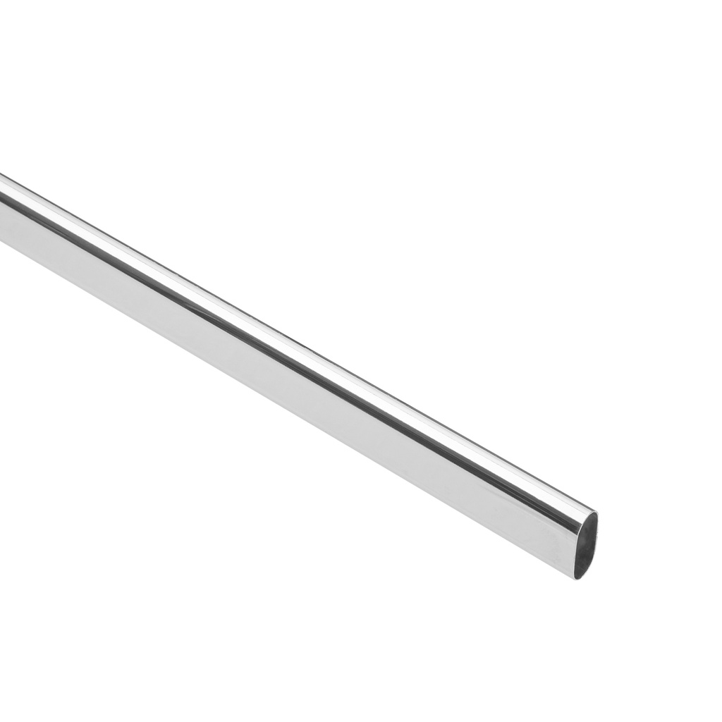 [TO-512] Tubo ovalado para clóset, 1.2 m, acero cromado, Hermex