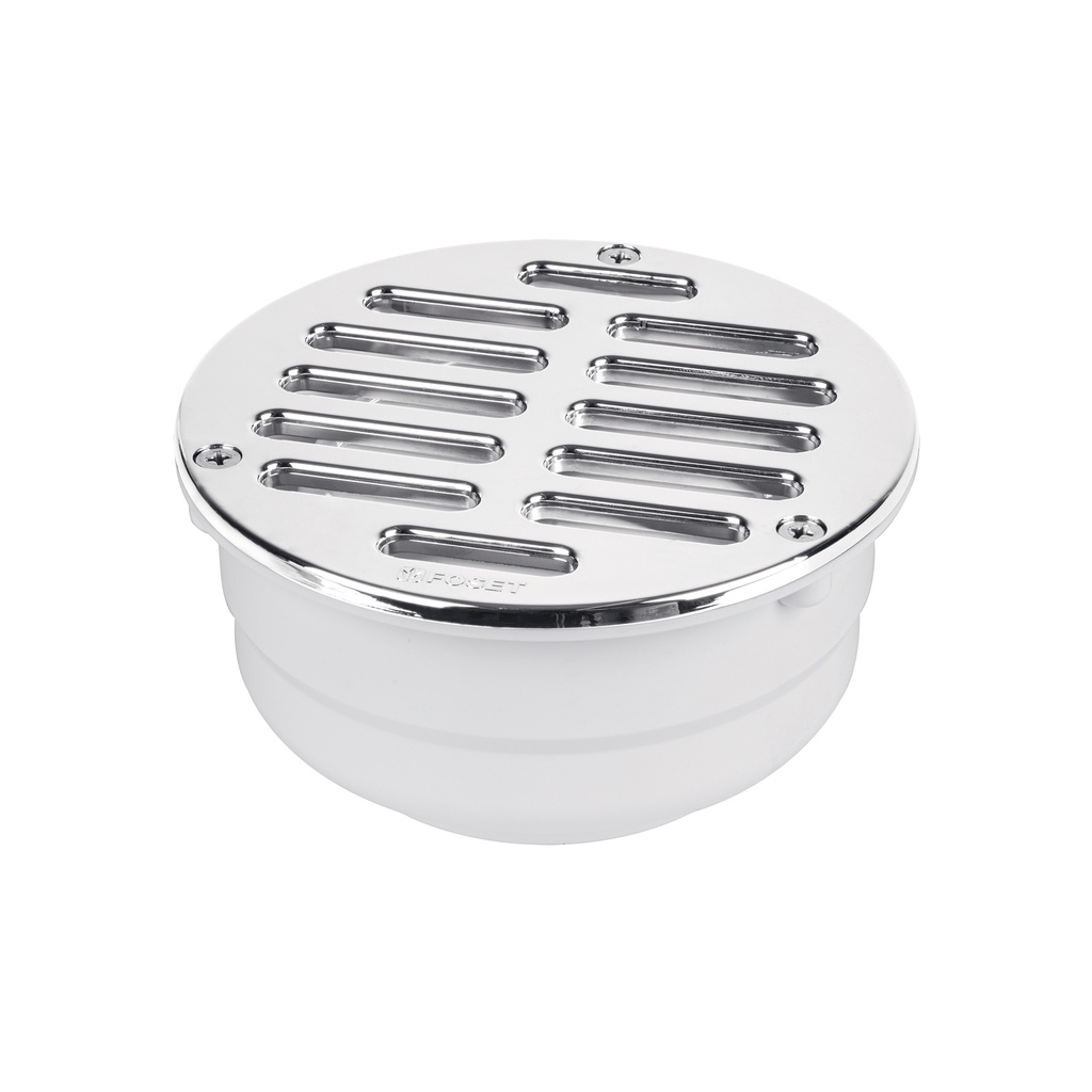 Coladera de ABS con rejilla cromada 5", con tornillos, Foset