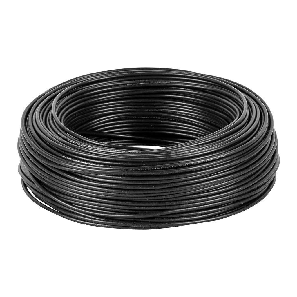 [CAB-14N] Rollo de 100 m de cable THHW-LS 14 AWG negro, VOLTECK