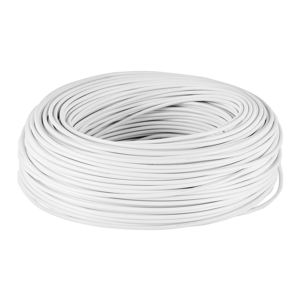 [CAB-14B] Rollo de 100 m de cable THHW-LS 14 AWG blanco, VOLTECK