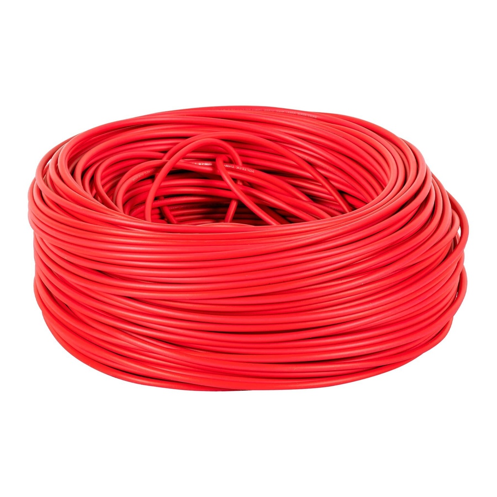 [CAB-12R] Rollo de 100 m de cable THHW-LS 12 AWG rojo, VOLTECK