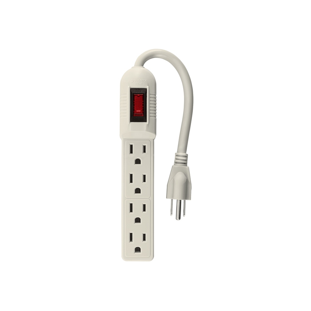 [MUL-4E] Multicontacto económico 4 entradas, blanco, VOLTECK