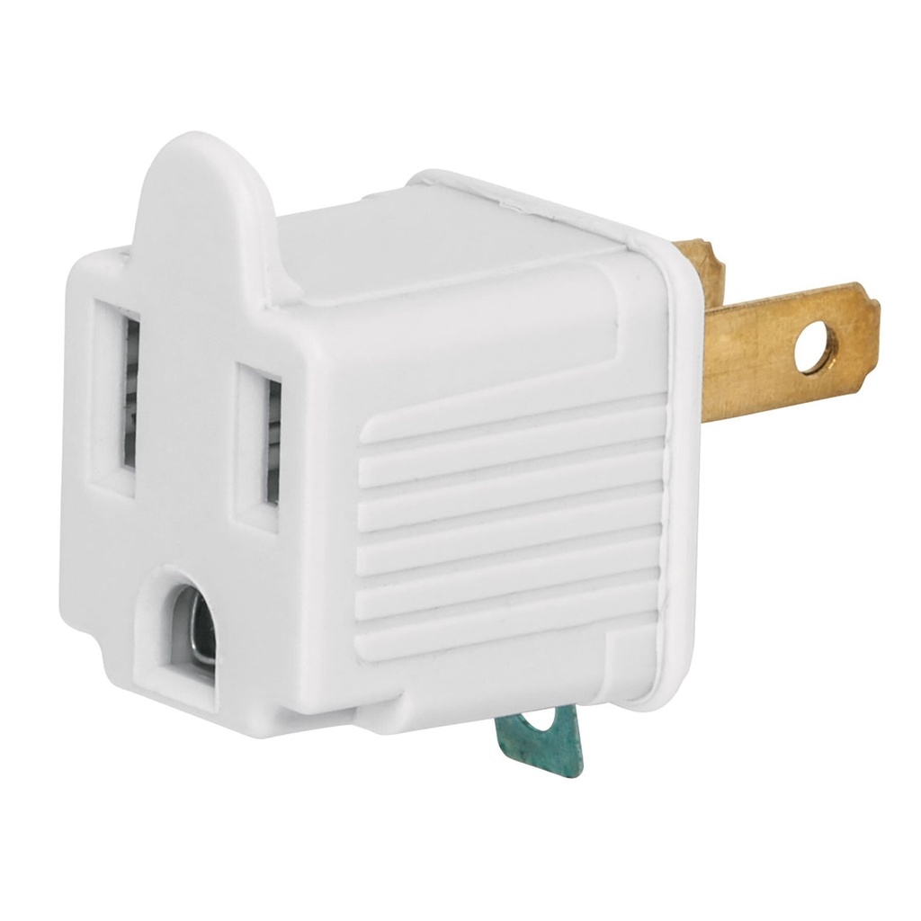 [AD-32B] Bolsa con 2 adaptadores 3 a 2 blancos, VOLTECK