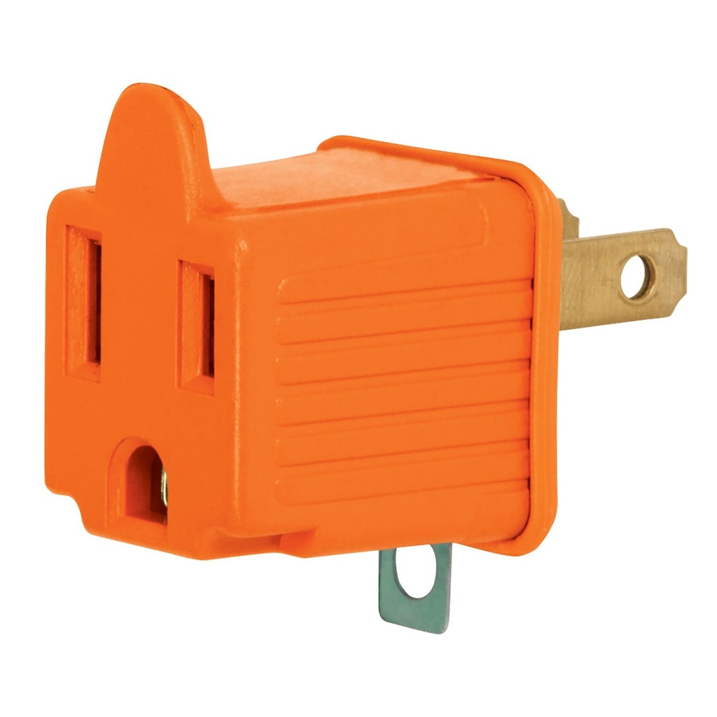 [AD-32N] Bolsa con 2 adaptadores 3 a 2 naranjas, VOLTECK