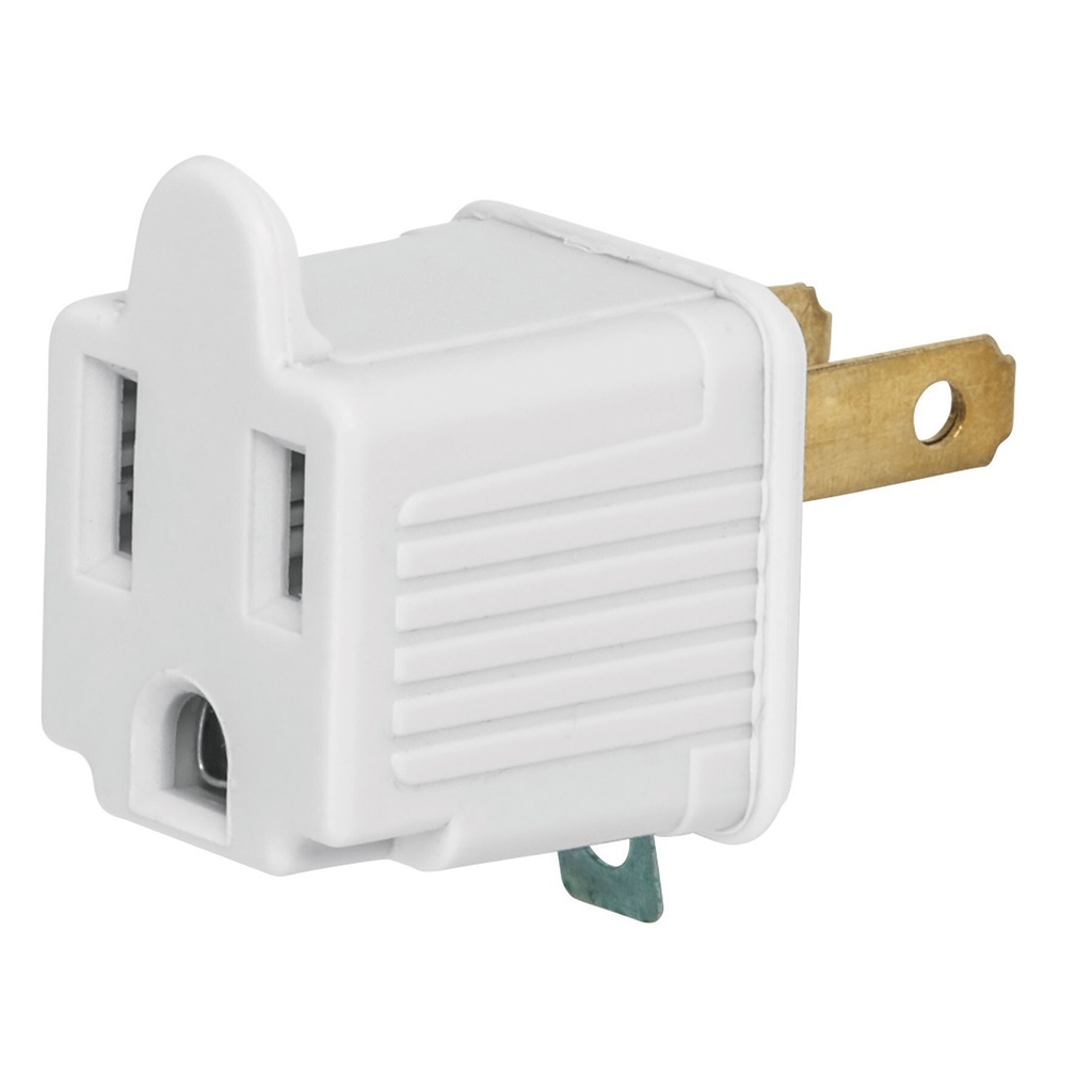 [AD-32B-G] Adaptador 3 a 2, blanco, a granel, VOLTECK