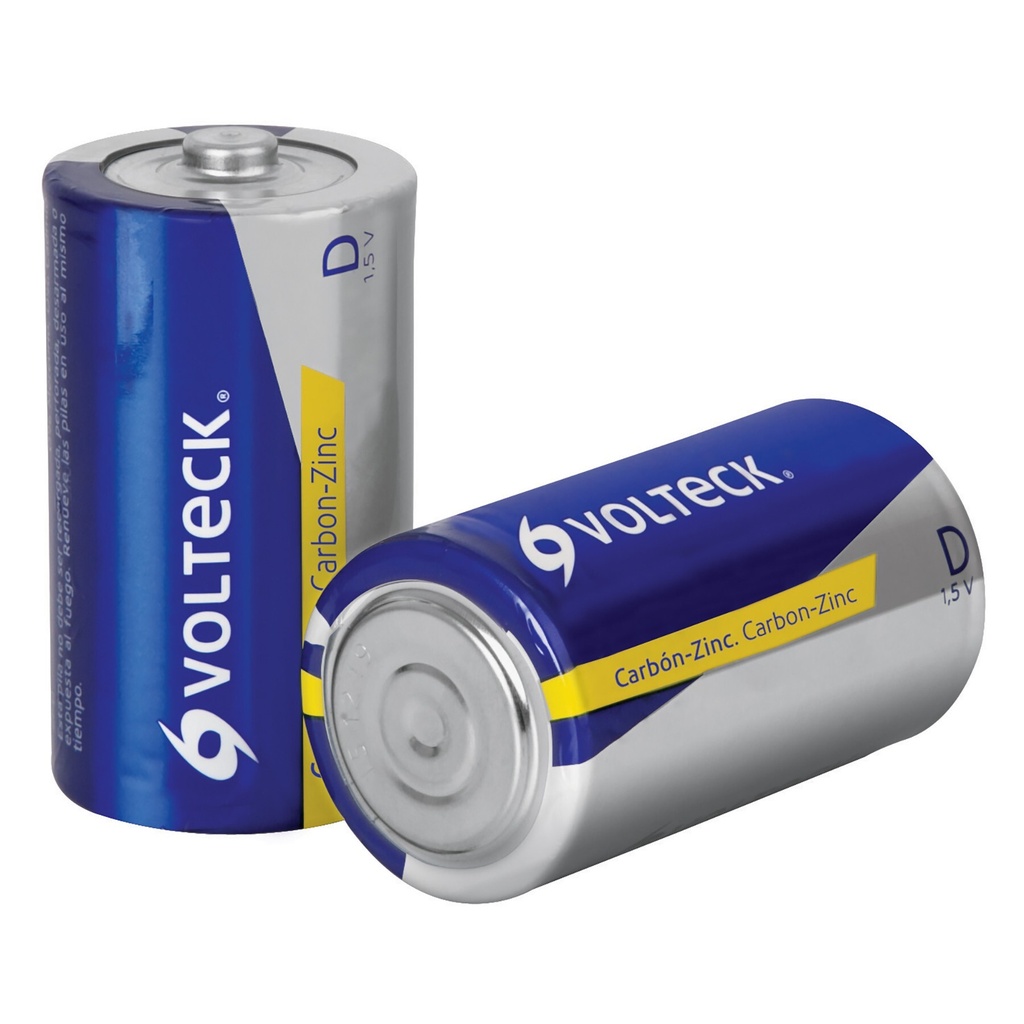 [ZI-D] Blíster con 2 pilas zinc-carbón D, VOLTECK