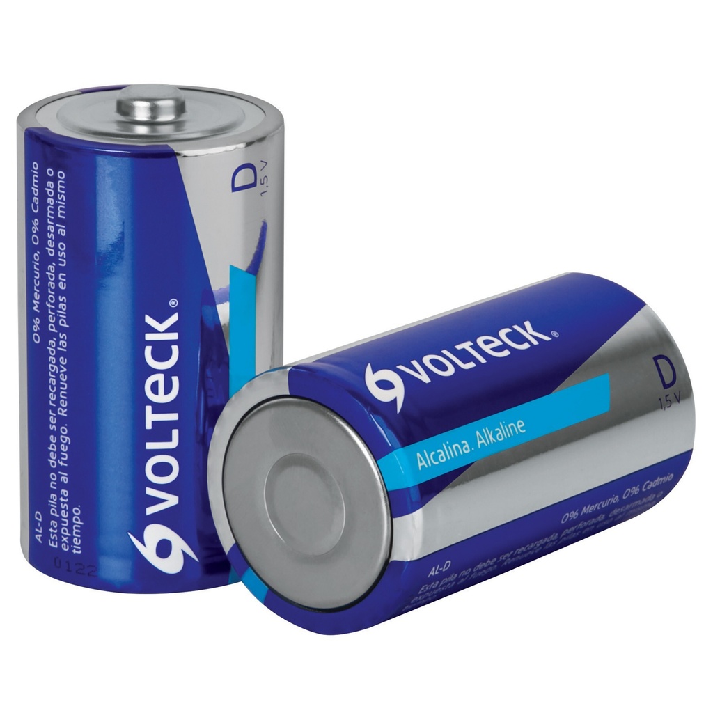 [AL-D] Blíster con 2 pilas alcalinas D, VOLTECK