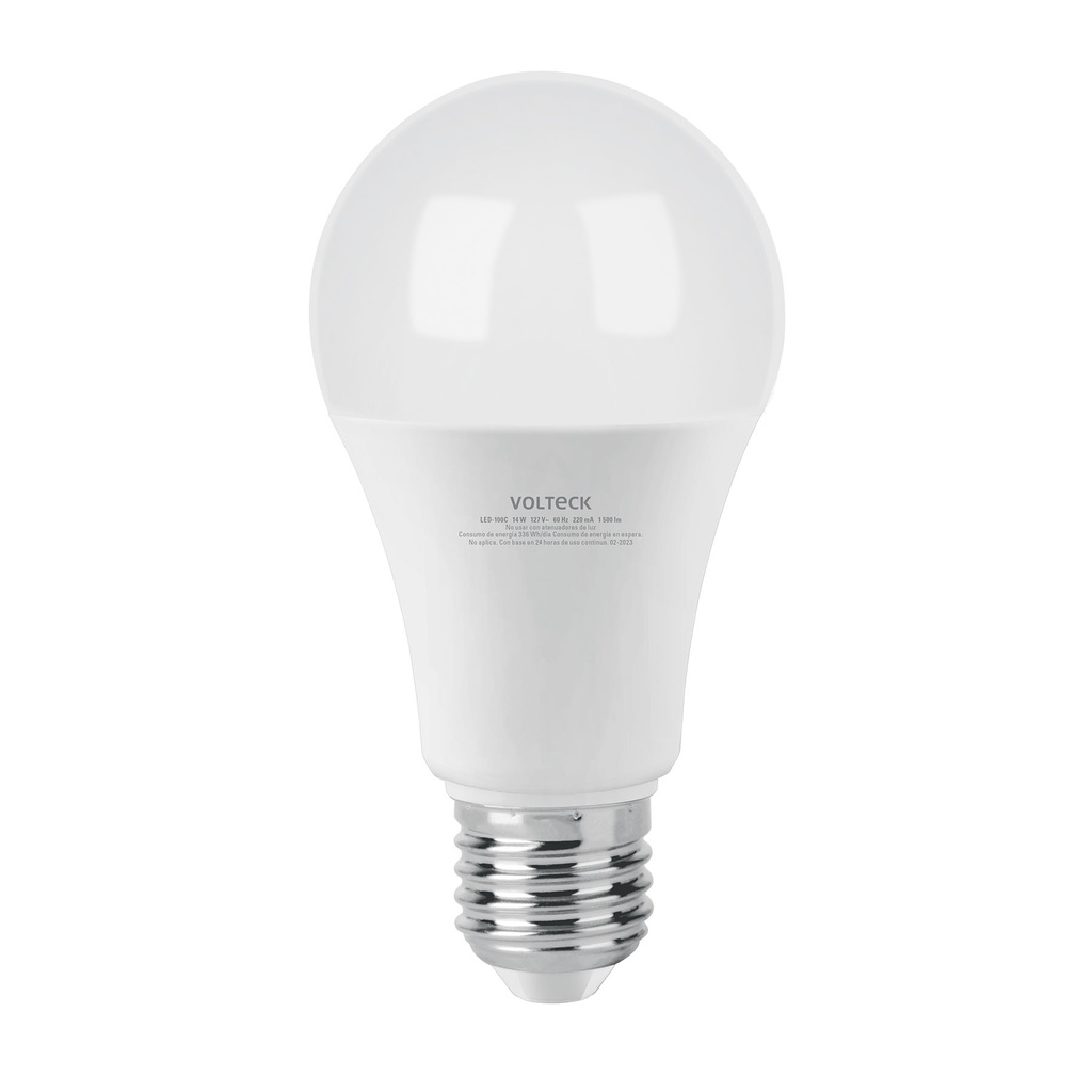 [LED-100C] Foco LED 14W (100W) A19, 3000K blanca cálida, 1500 lm, caja